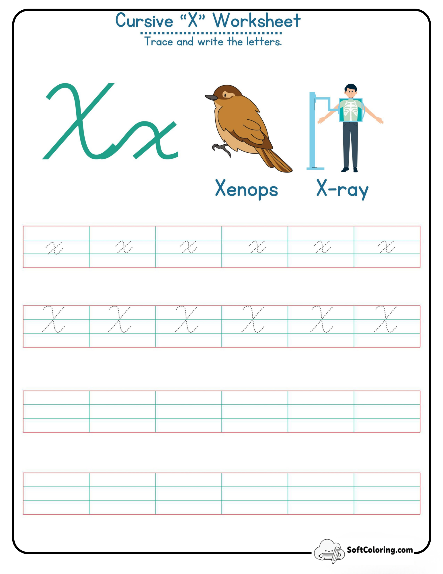 Cursive X Worksheet