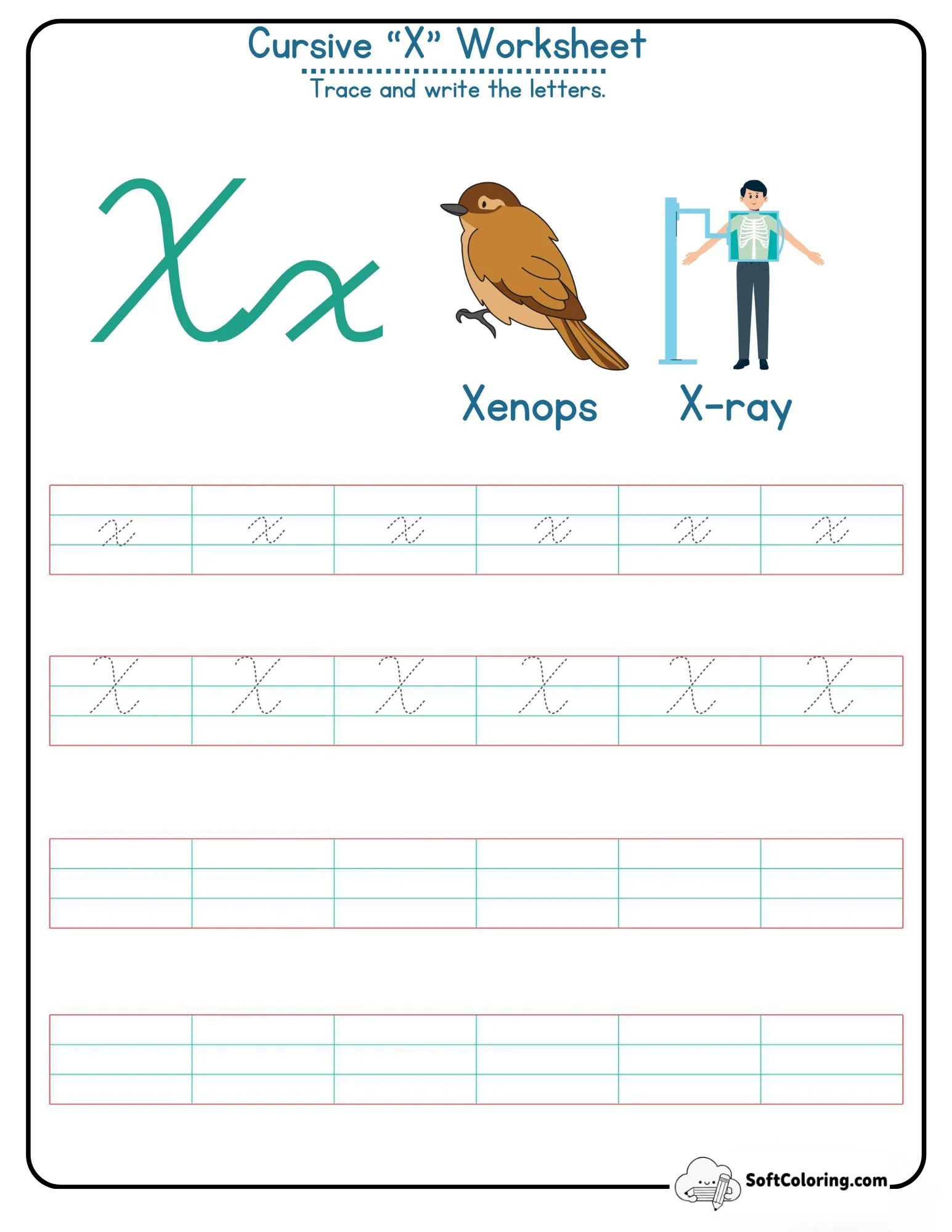 Cursive X Worksheet