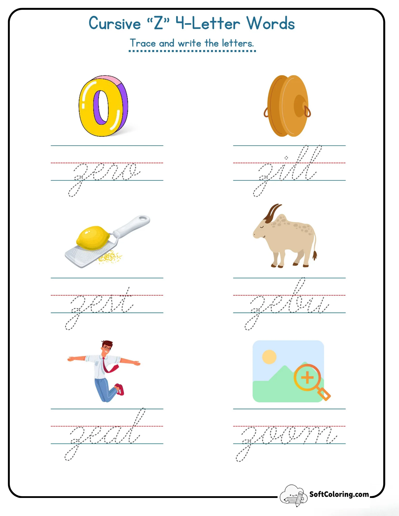 Cursive Z Letter Worksheet