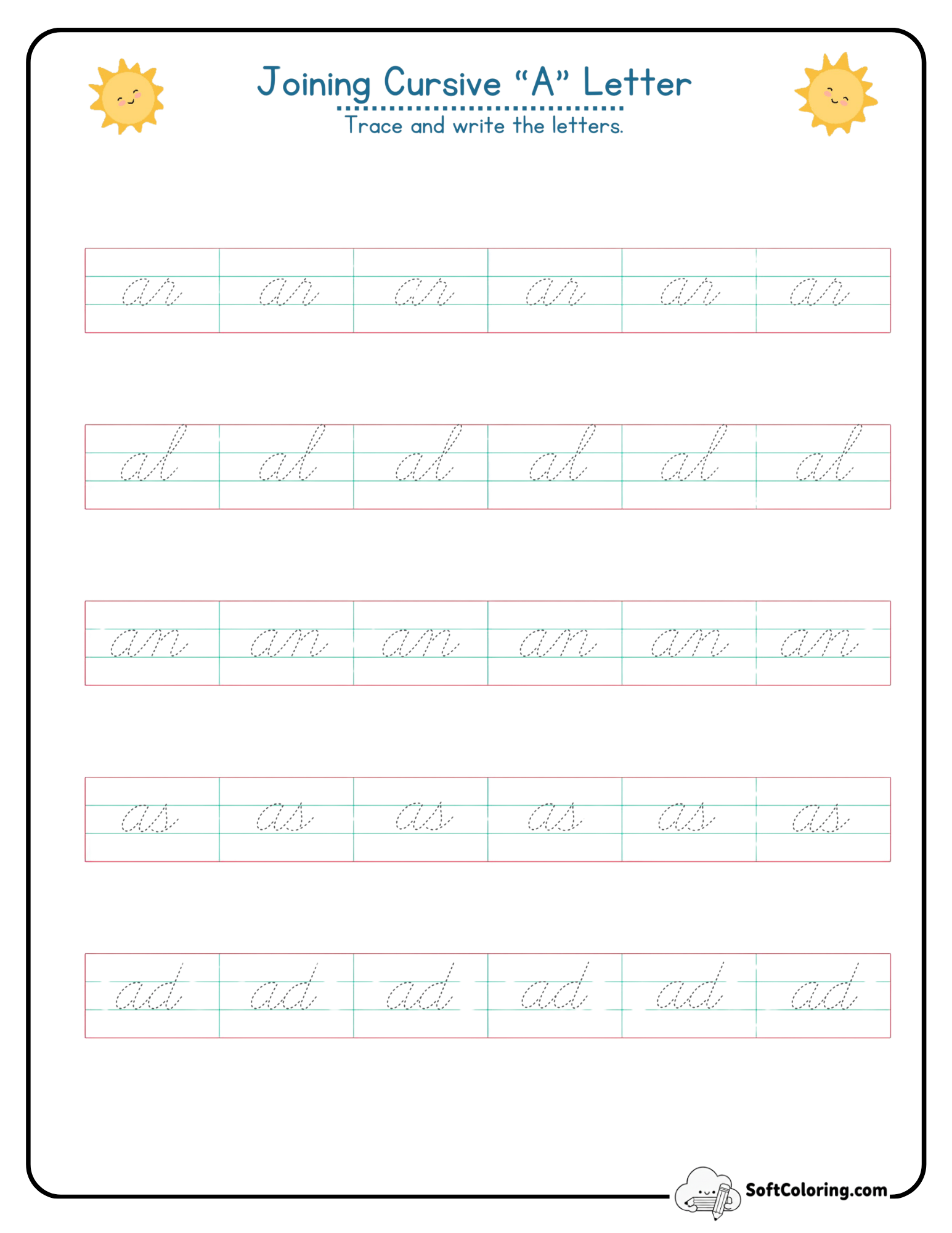 Joining Cursive A Letter