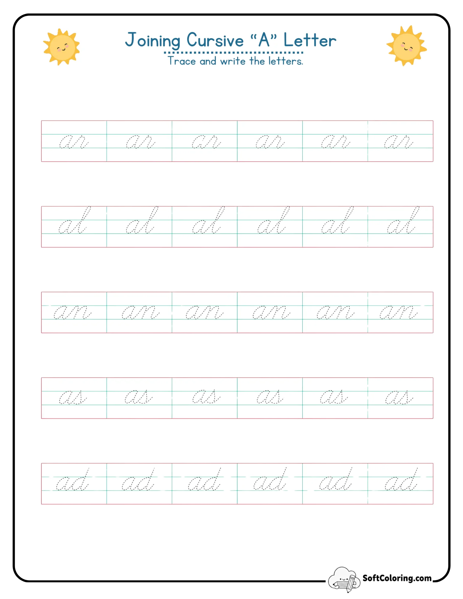 Joining Cursive A Letter