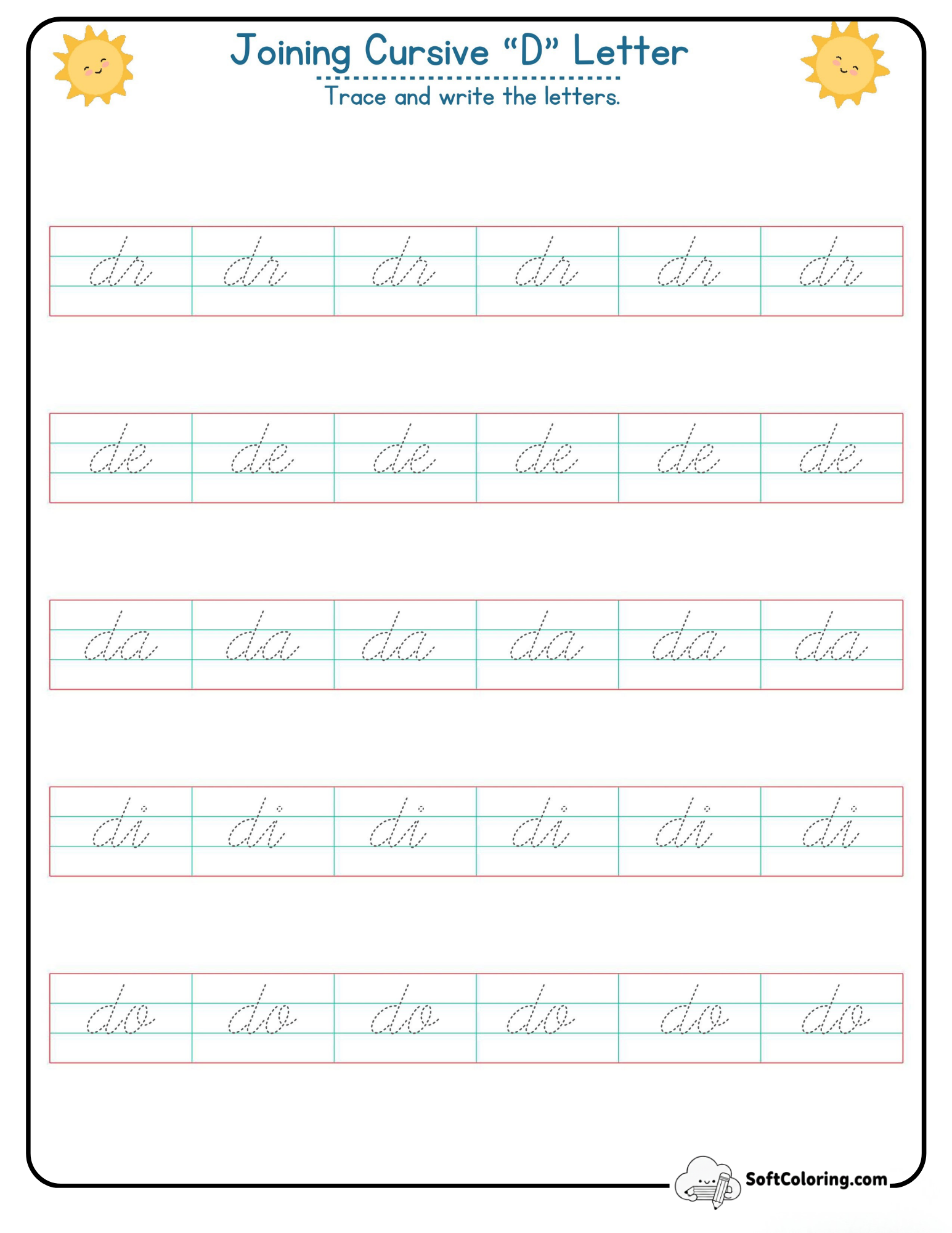 Joining Cursive D Letters
