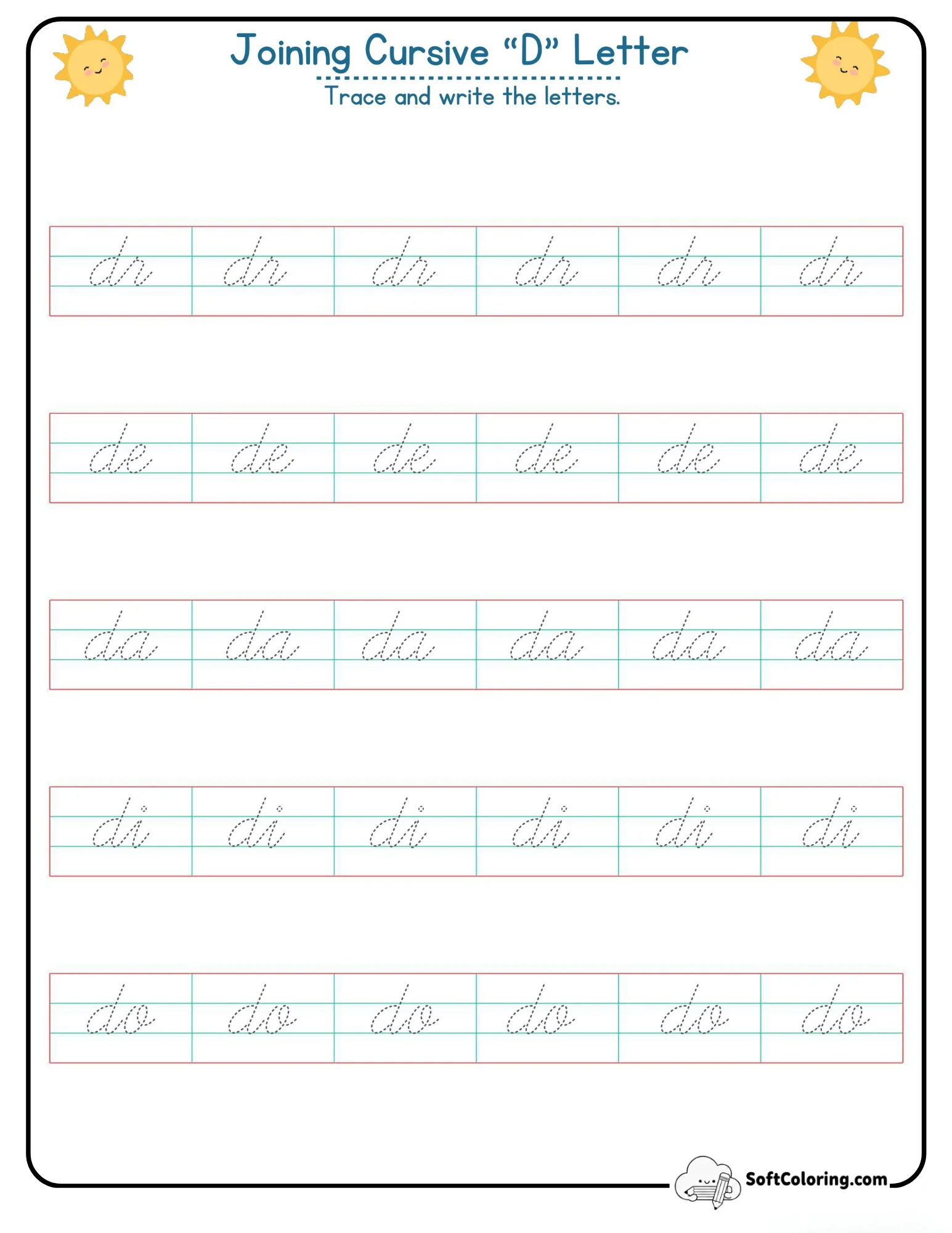 Joining Cursive D Letters