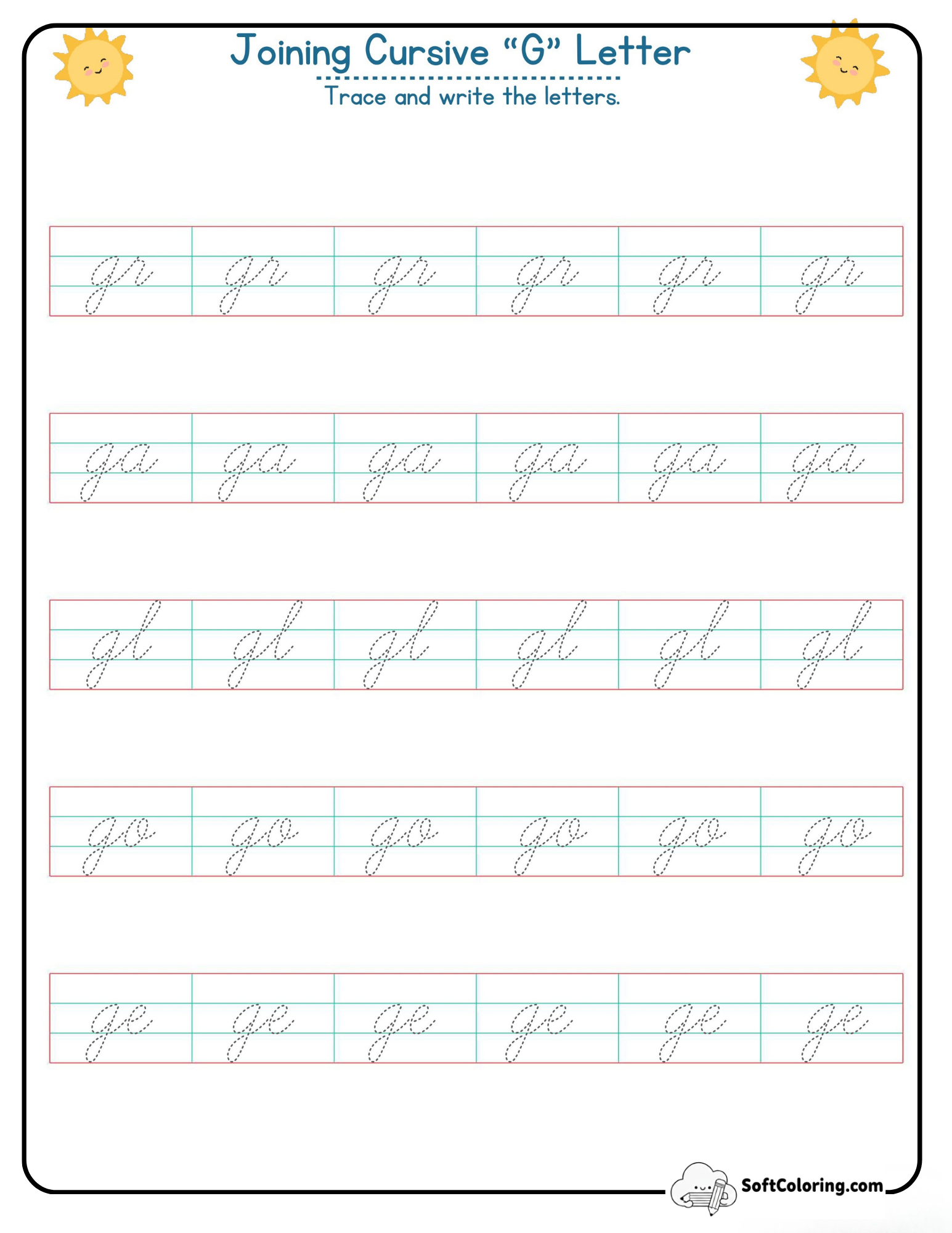 Joining Cursive G Letter