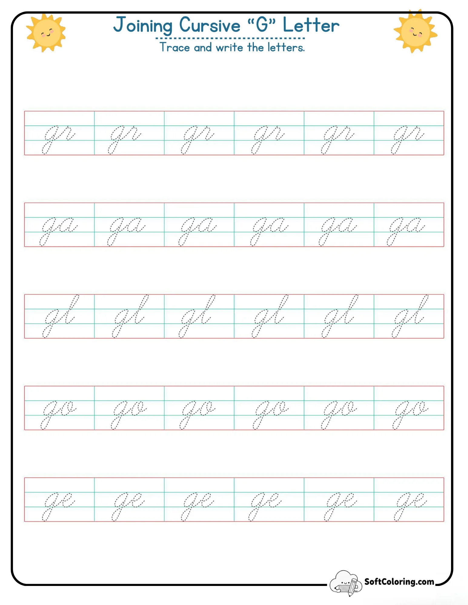 Joining Cursive G Letter