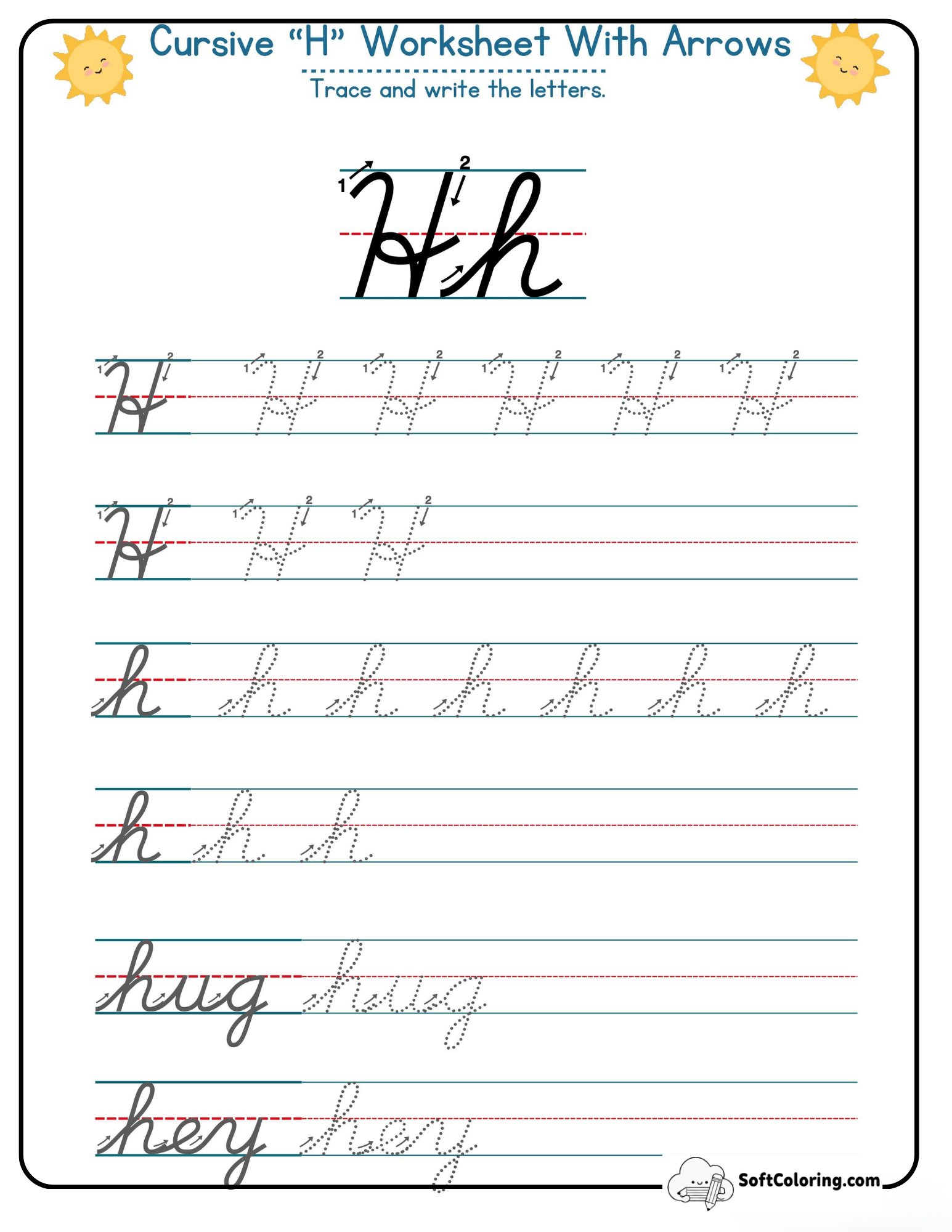 Joining Cursive H Letter