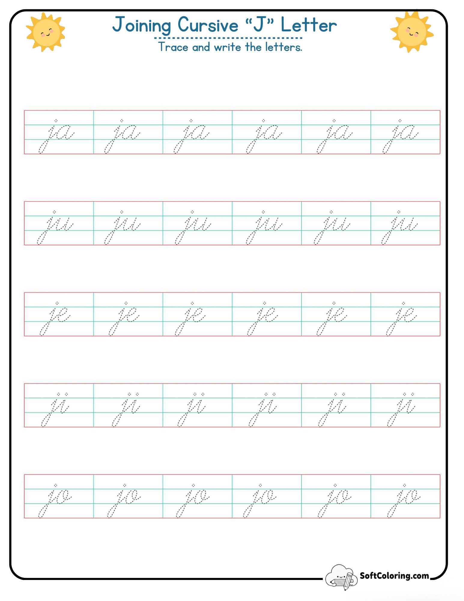 Joining Cursive J Letter