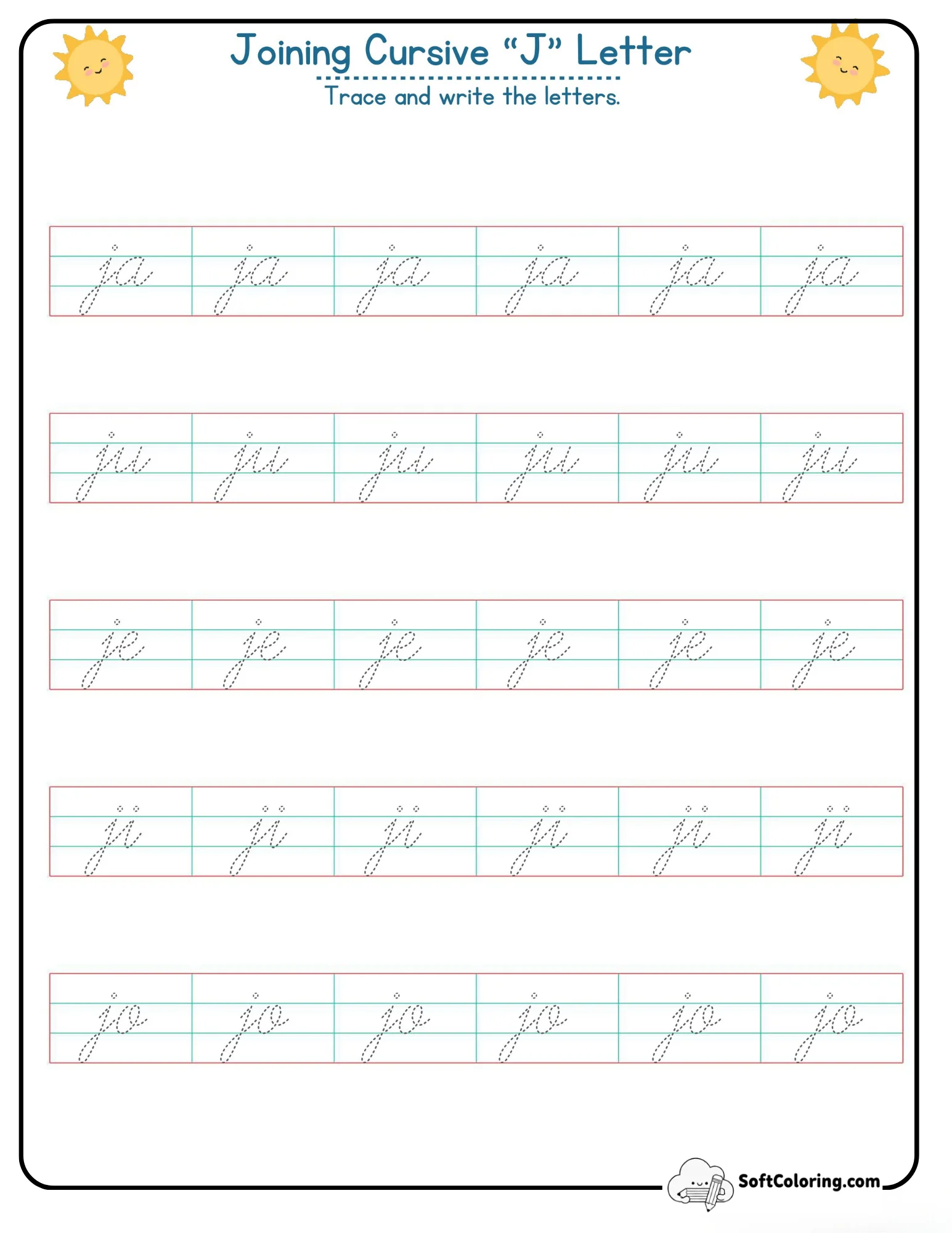 Joining Cursive J Letter