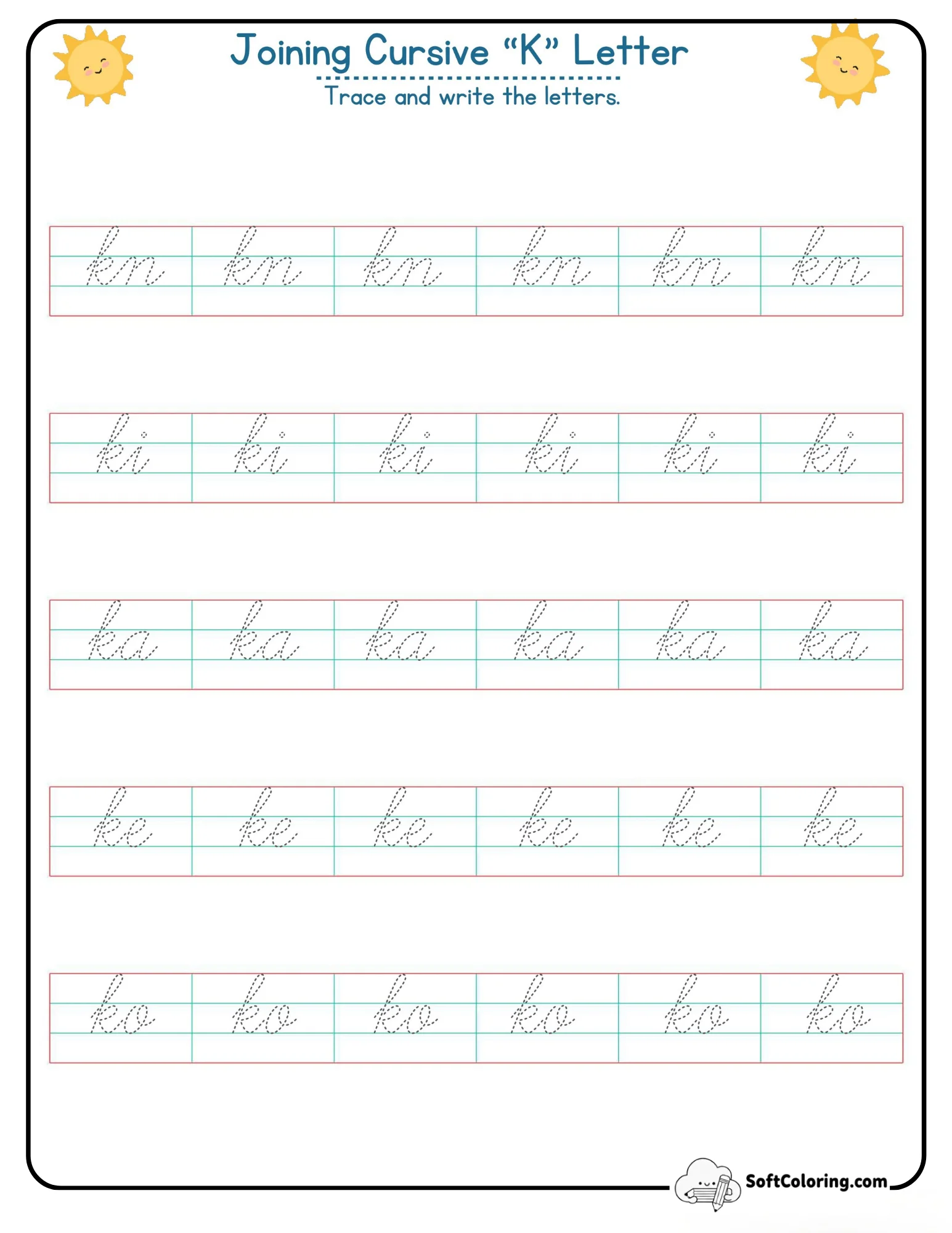 Joining Cursive K Letter