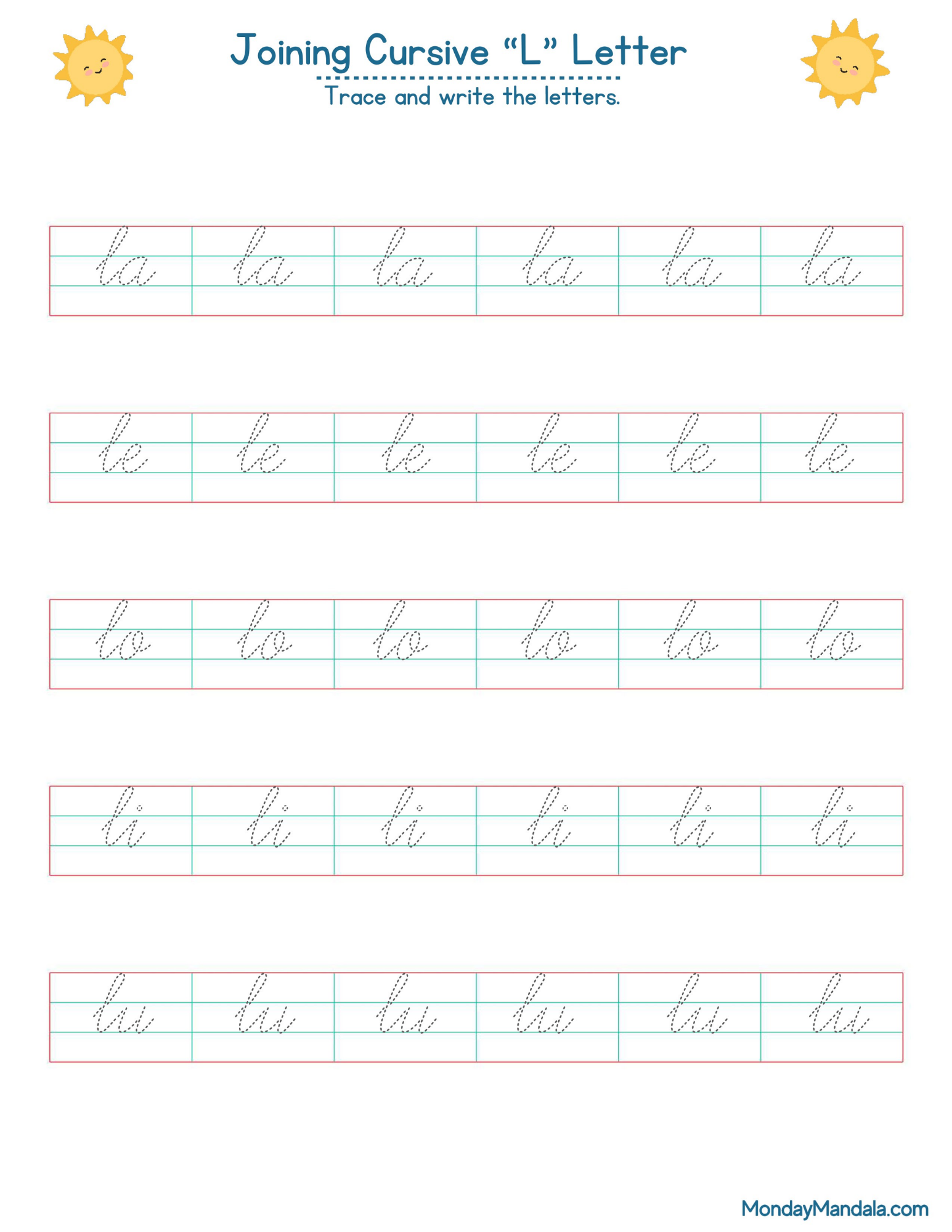 Joining Cursive L Letter