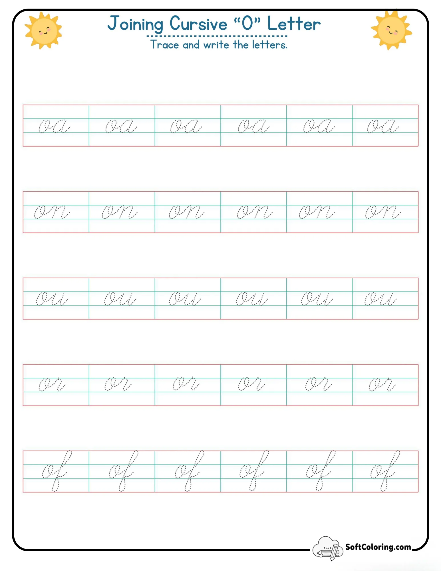 Joining Cursive O Letter