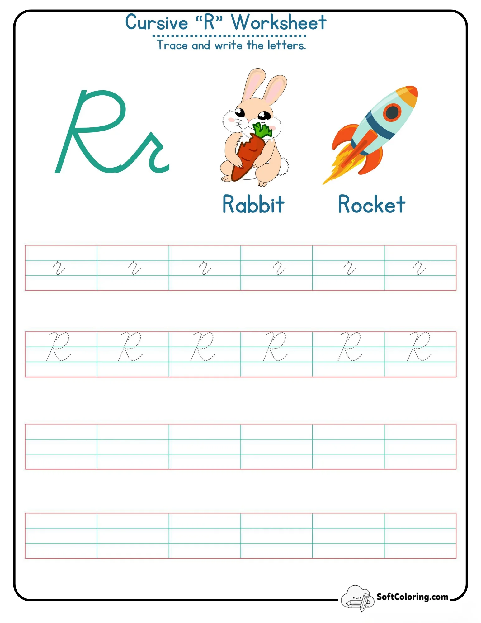 Joining Cursive R Letter