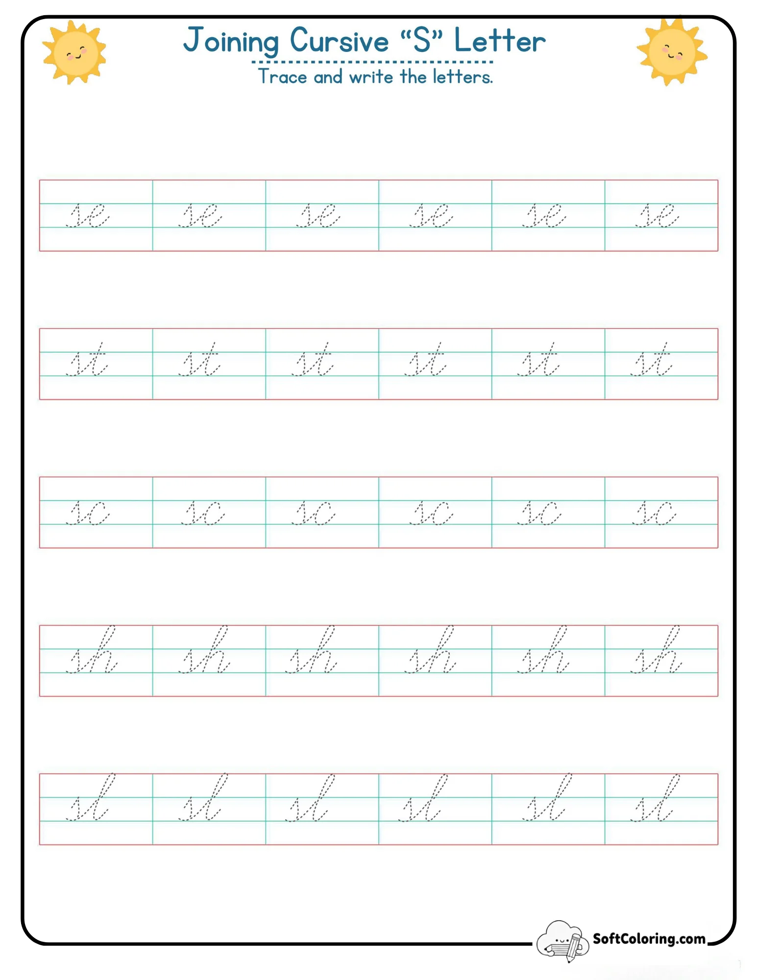 Joining Cursive S Letter