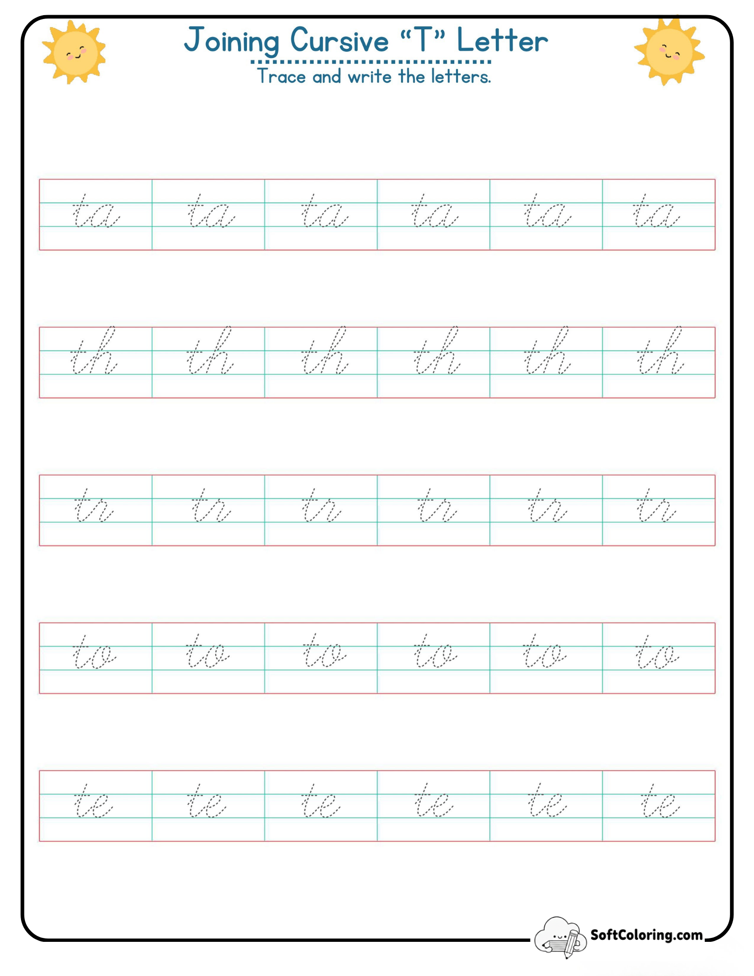 Joining Cursive T Letter