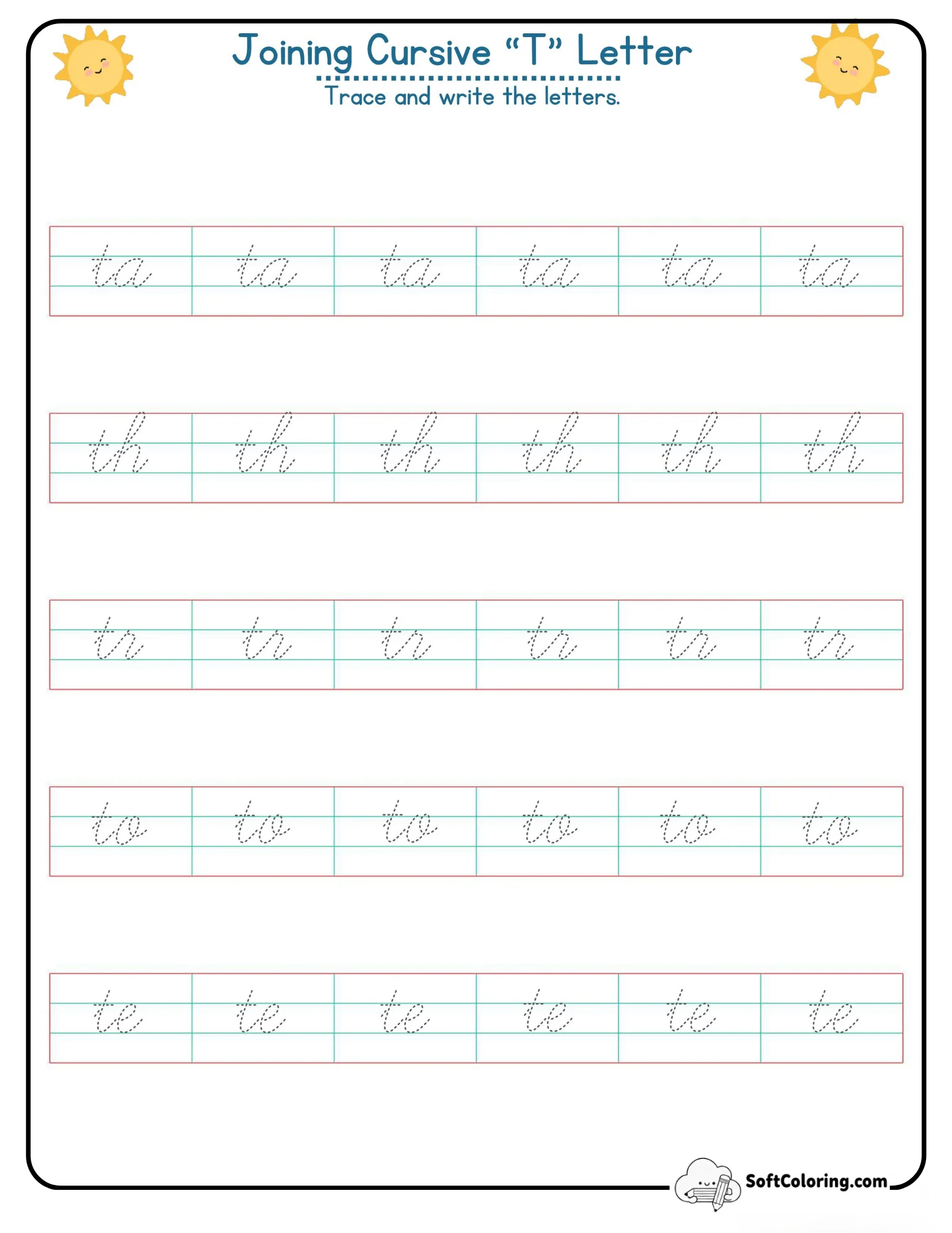 Joining Cursive T Letter