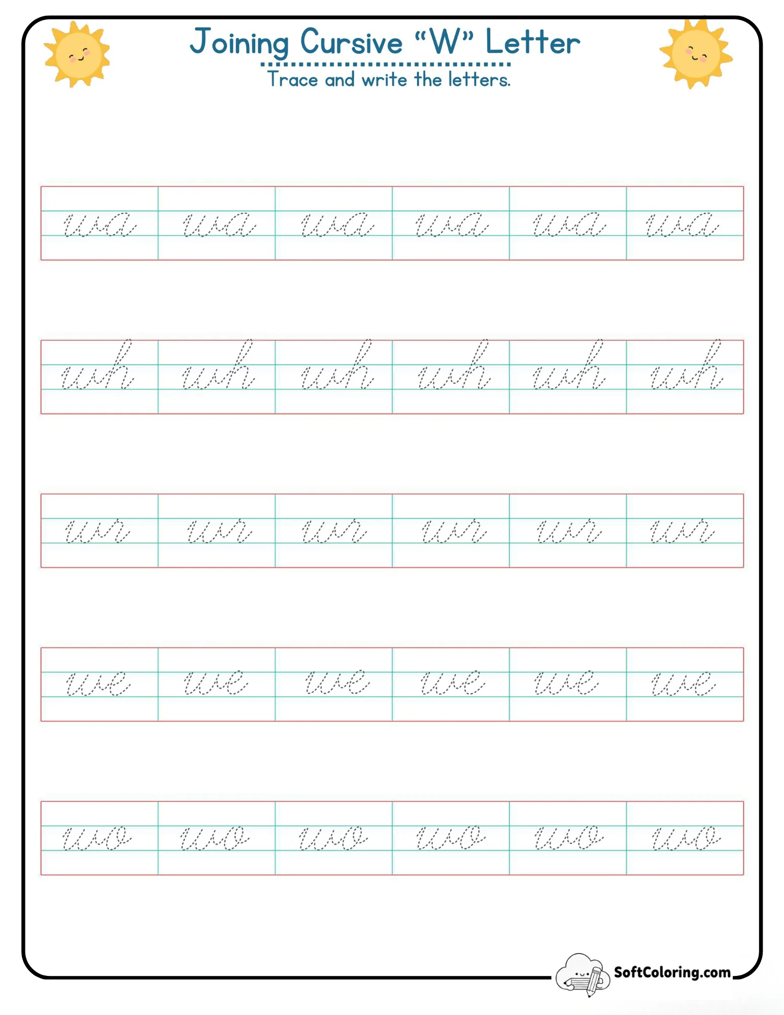 Joining Cursive W Letter
