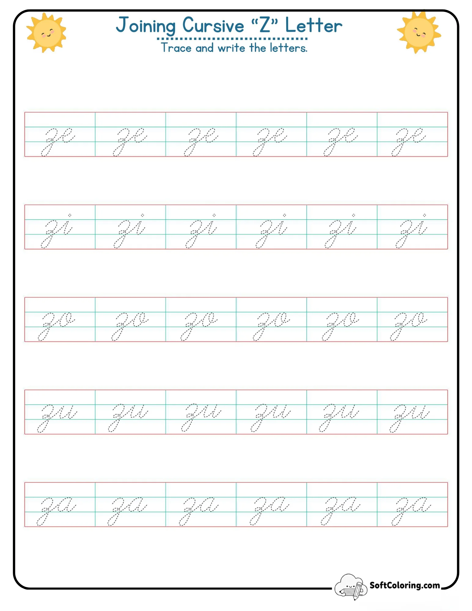 Joining Cursive Z Letter