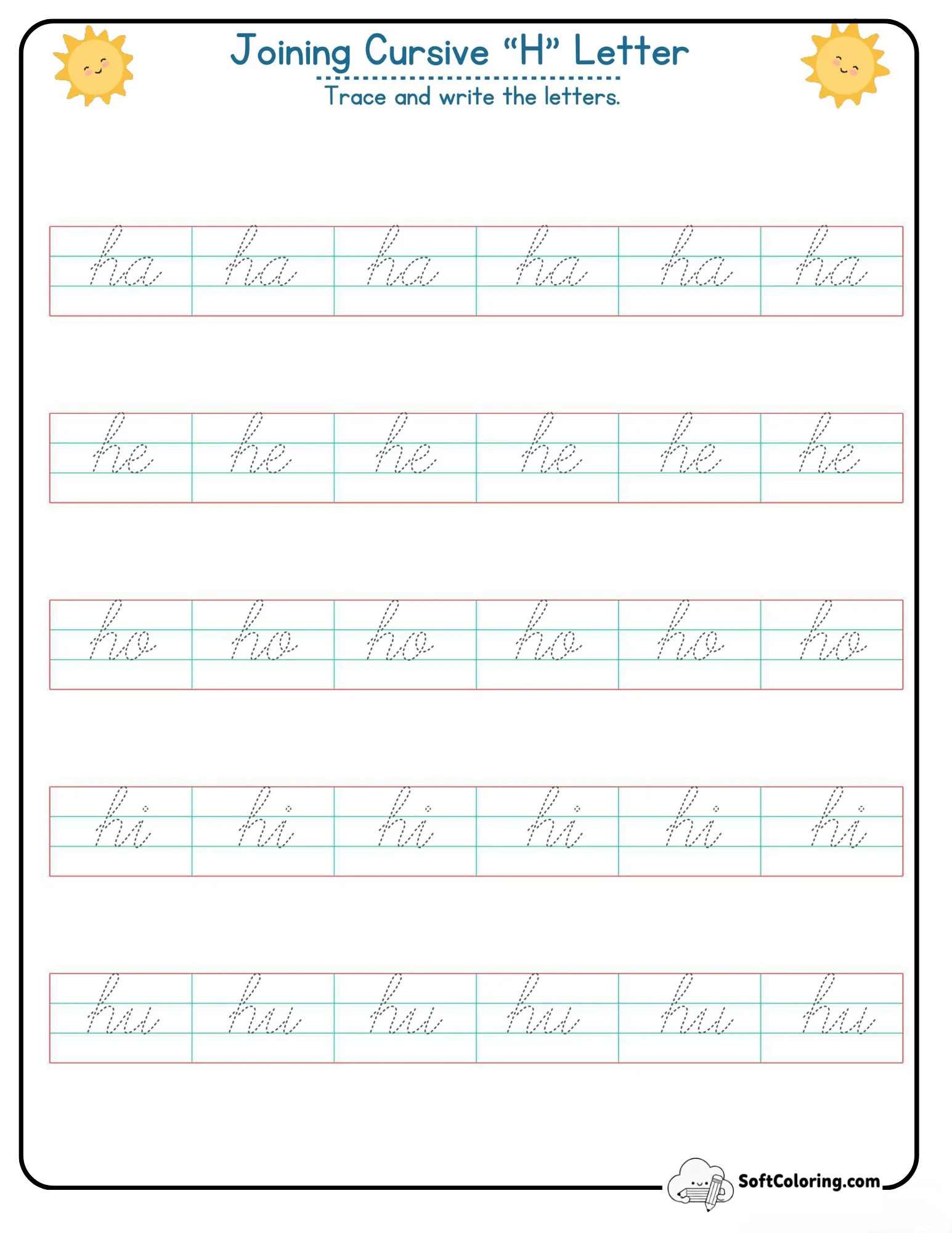 Letter H Worksheet With Arrows