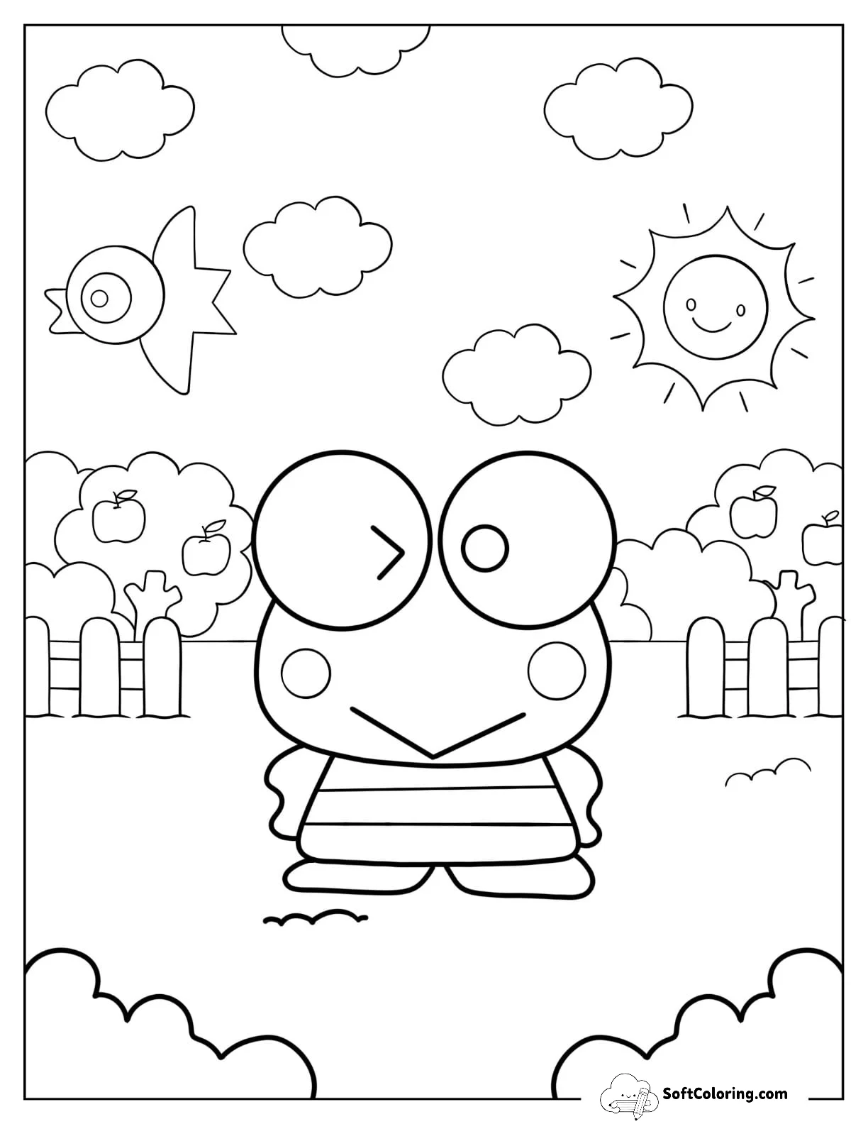 Keroppi Coloring Pages