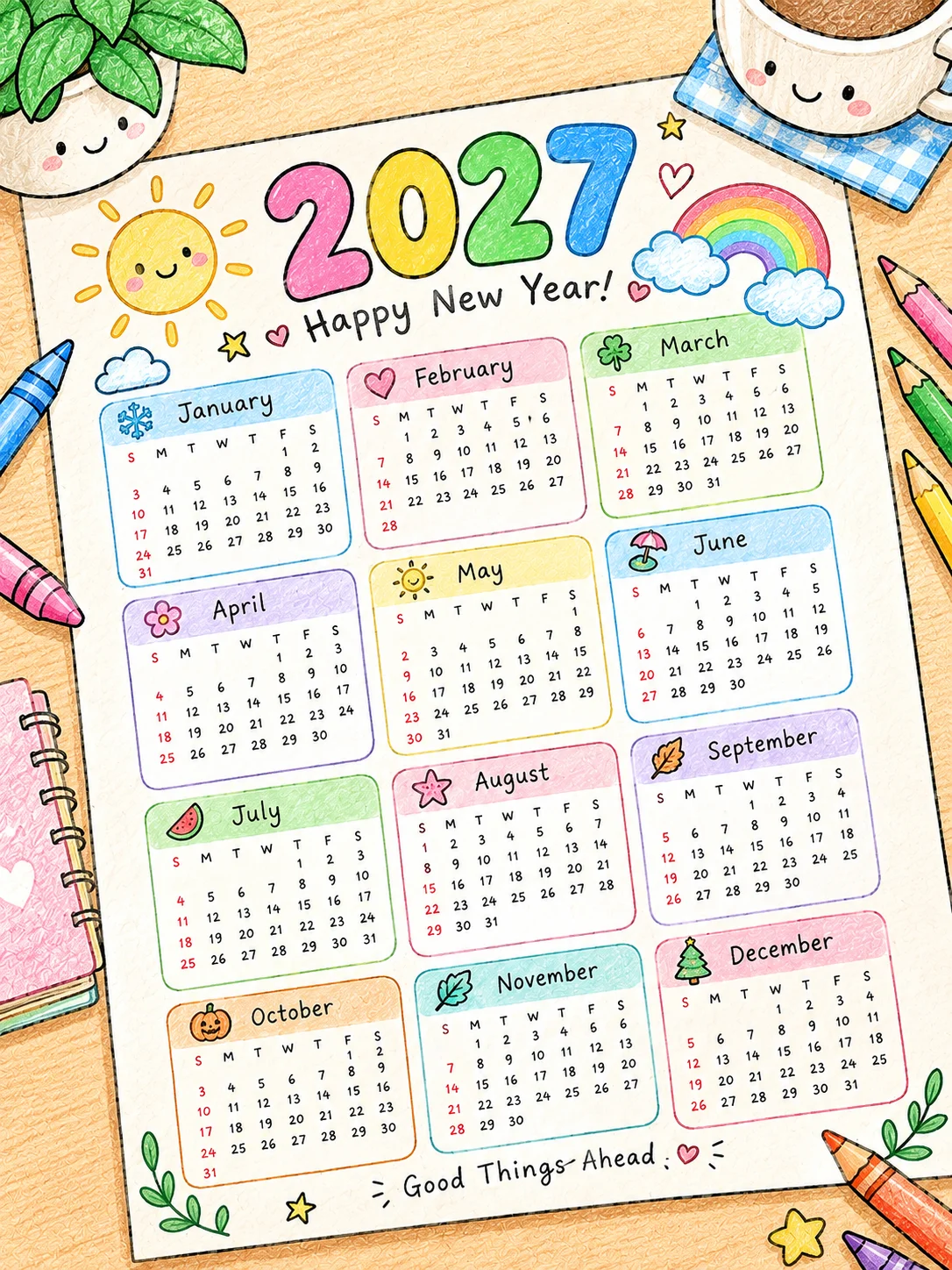 Printable 2027 Calendar