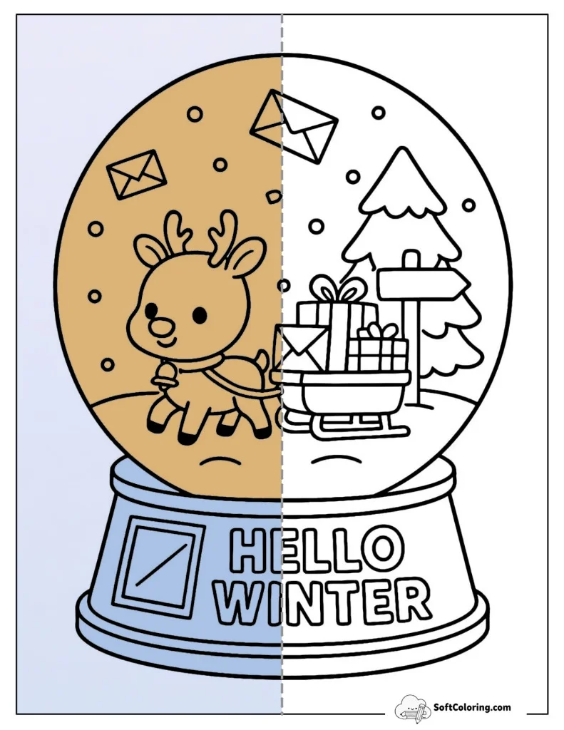 Snow Globe Coloring Pages