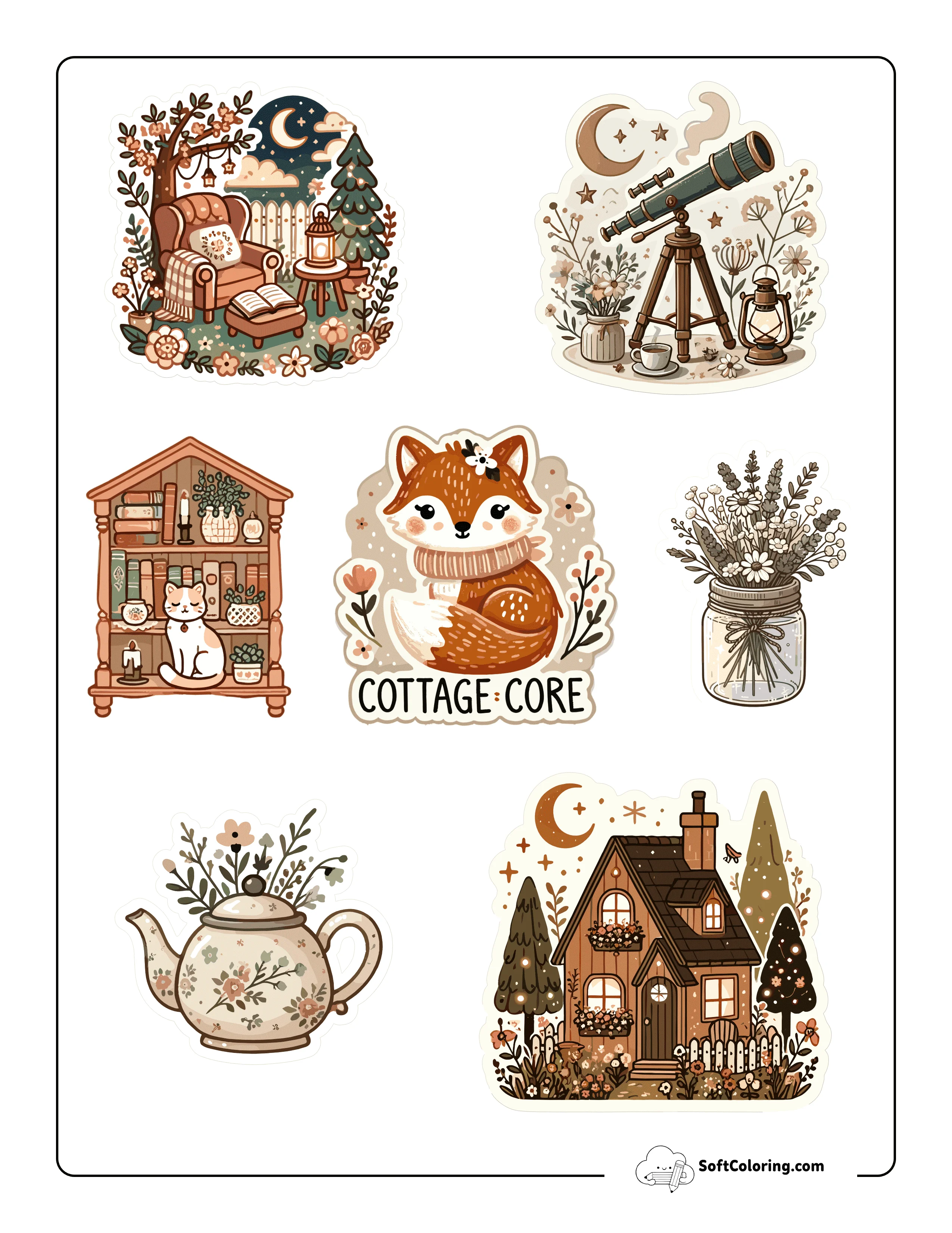 Cottagecore Coloring Pages