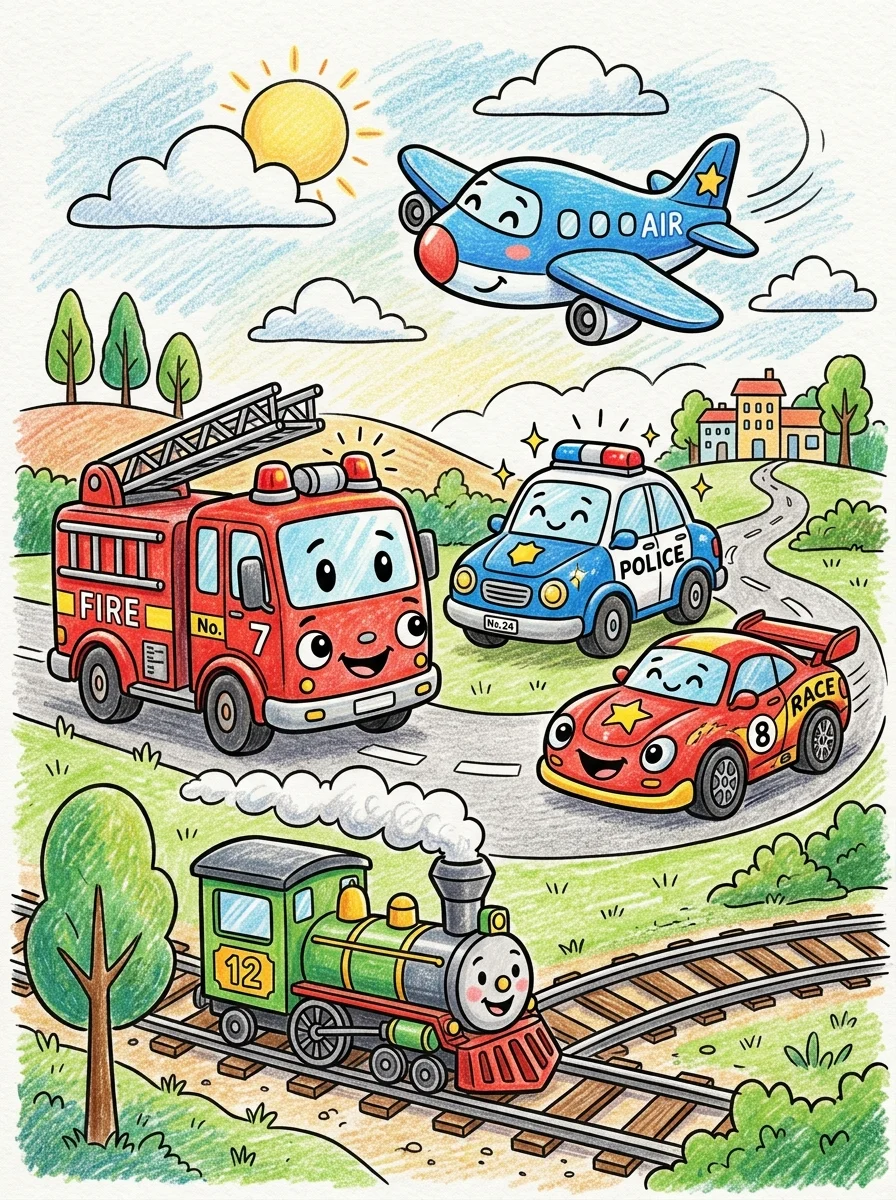 Vehicles Coloring Pages