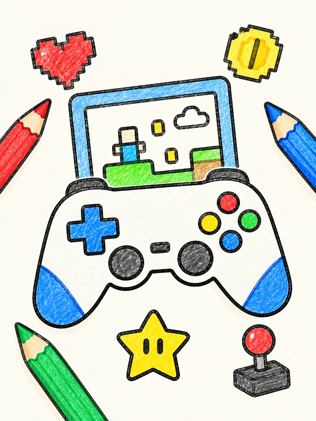 Video Games Coloring Pages