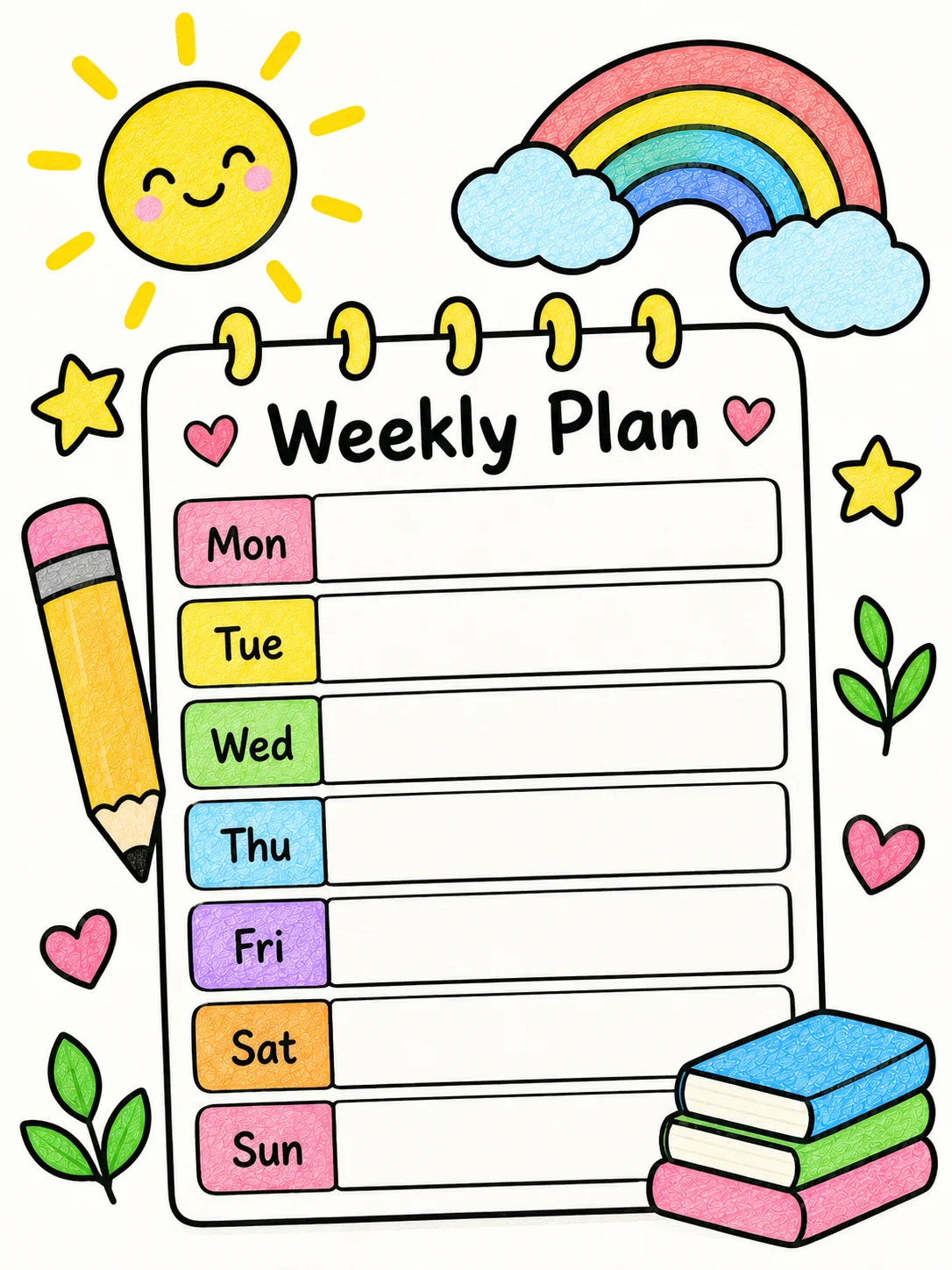 Printable Weekly Calendar Template