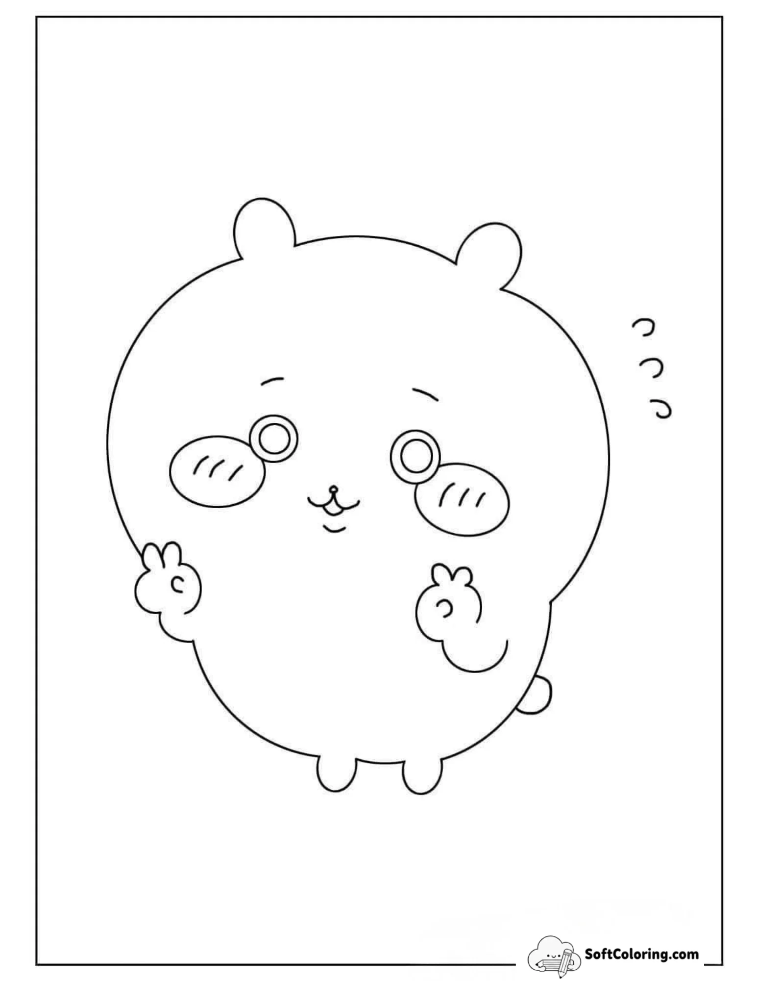 Chiikawa Posing With Peace Sign Coloring Page