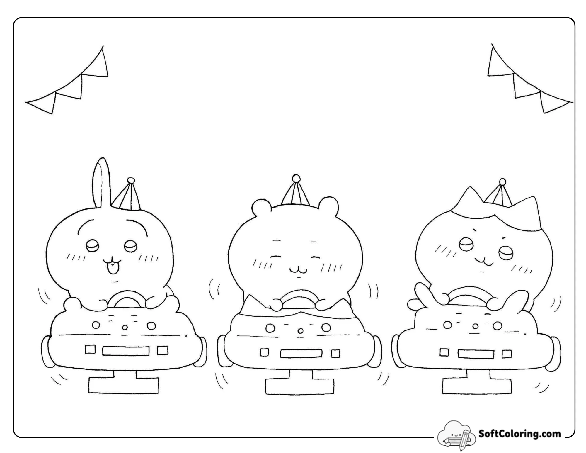 Chiikawa Friends Riding Bumper Cars