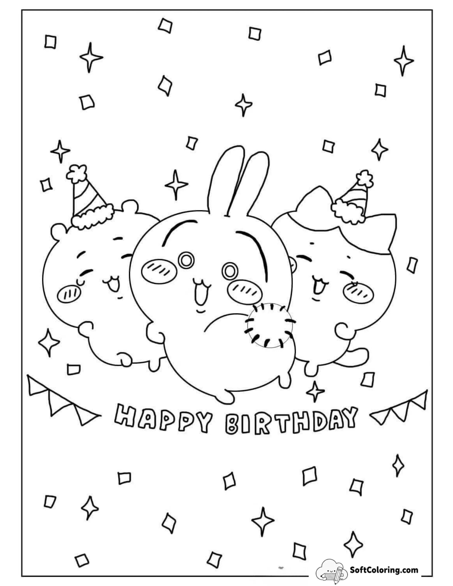 Chiikawa, Usagi, Hachiware Happy Birthday