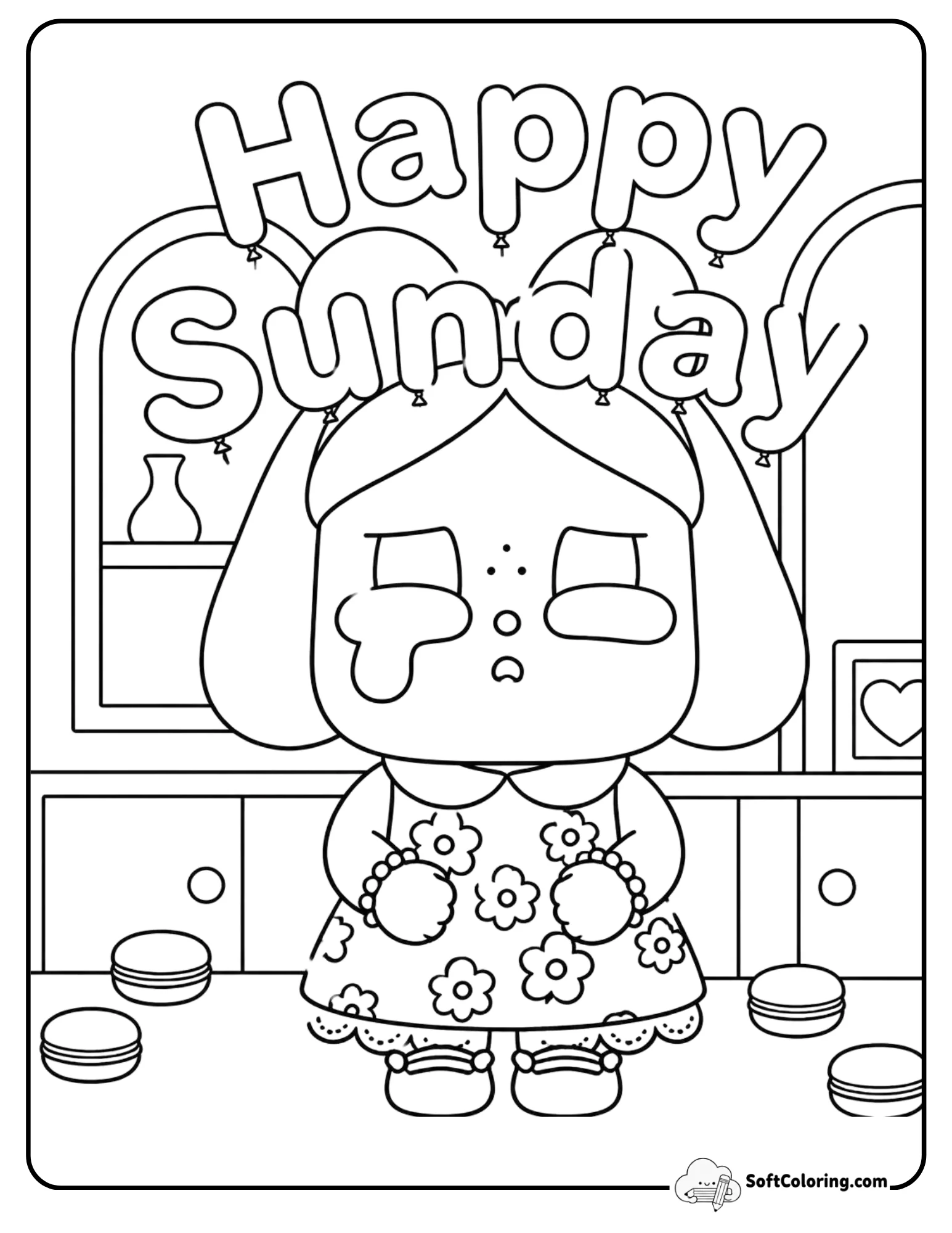 Cry Baby Popmart Happy Sunday Coloring Page