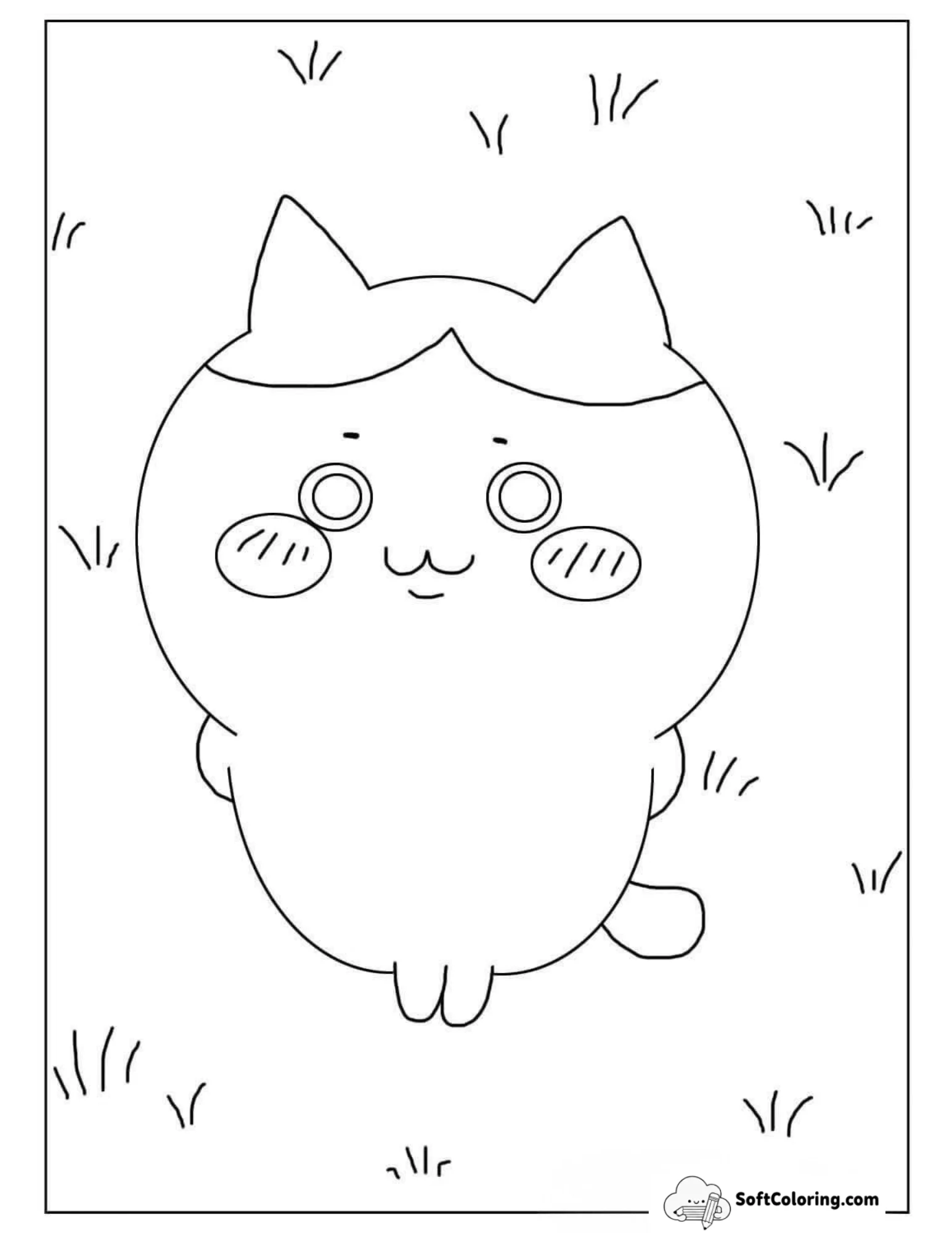 Cute Hachiware Coloring Page