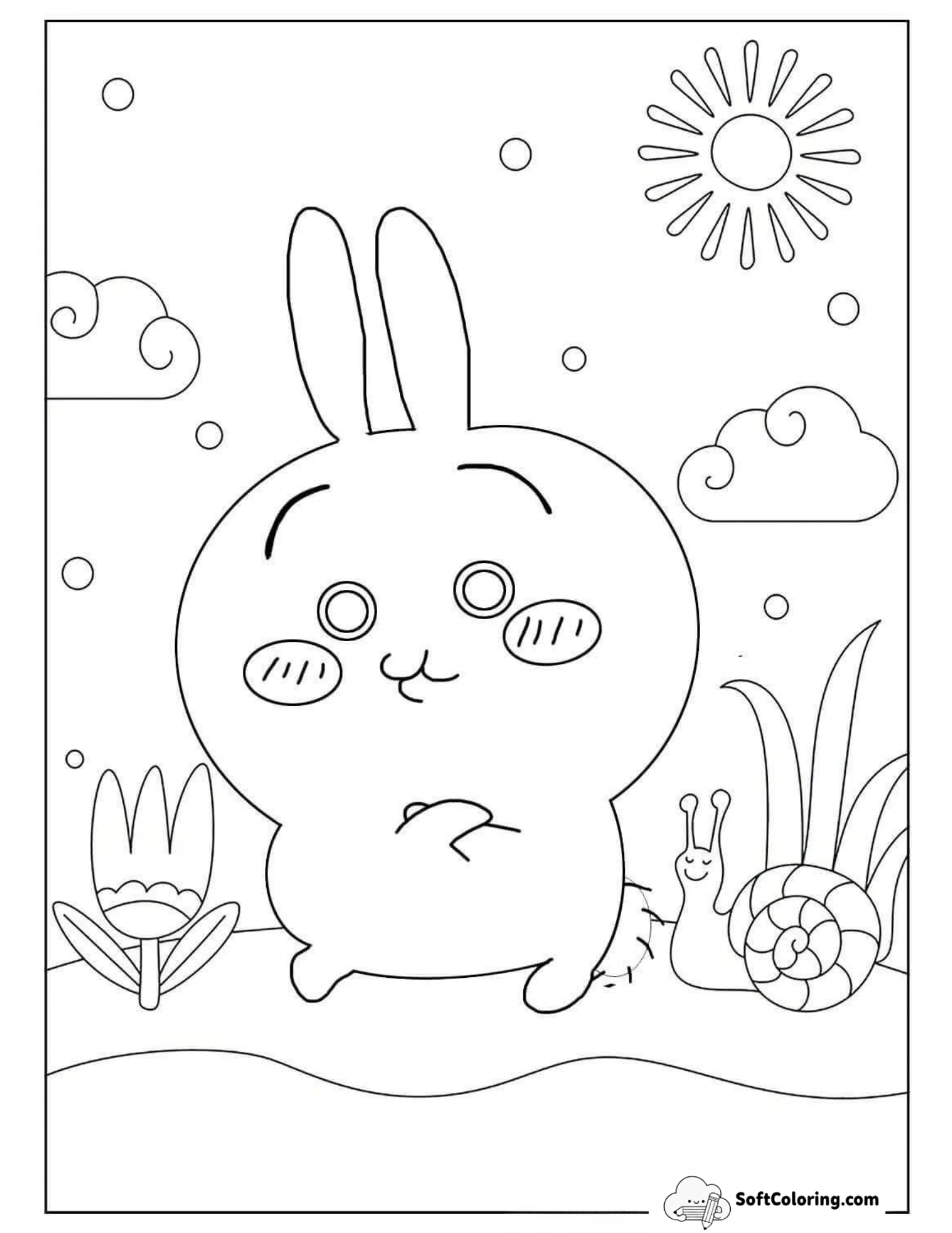 Cute Usagi Coloring Page