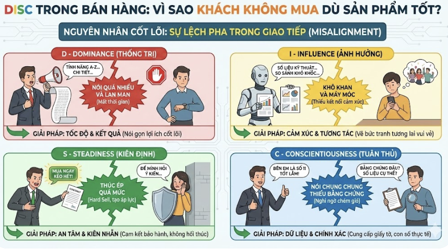 DISC trong bán hàng: Vì sao khách không mua dù sản phẩm tốt?