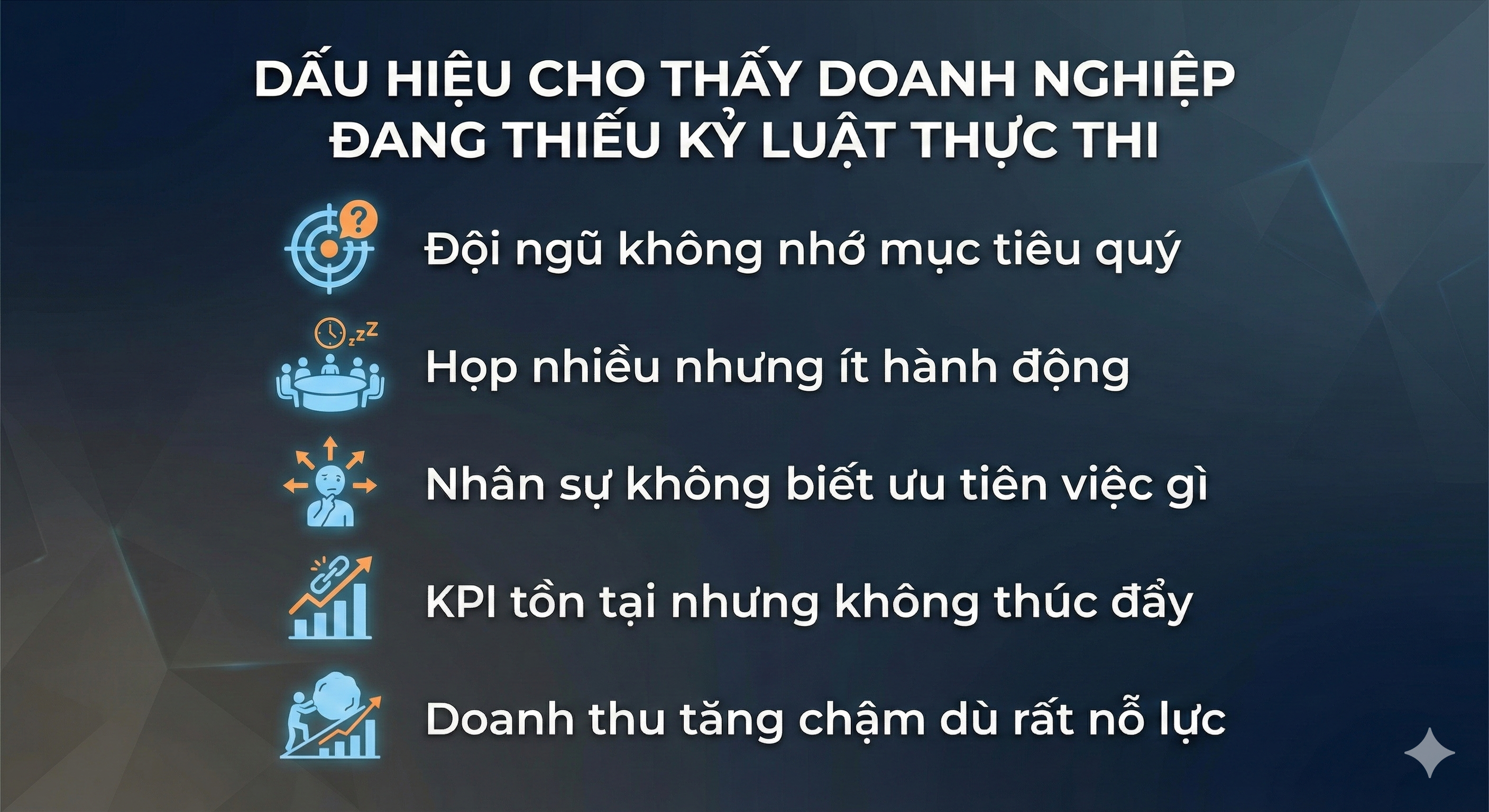 Dấu hiệu thiếu kỷ luật thực thi