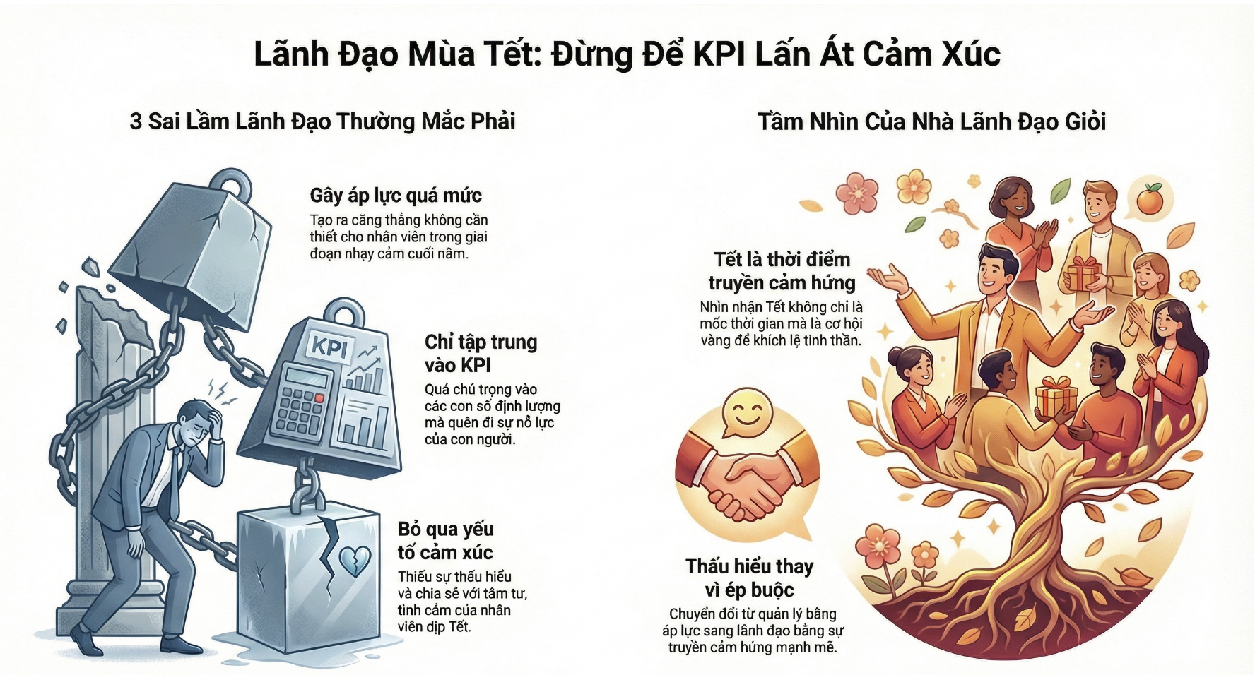lãnh đạo mùa tết đừng để KPI lấn áp cảm xúc
