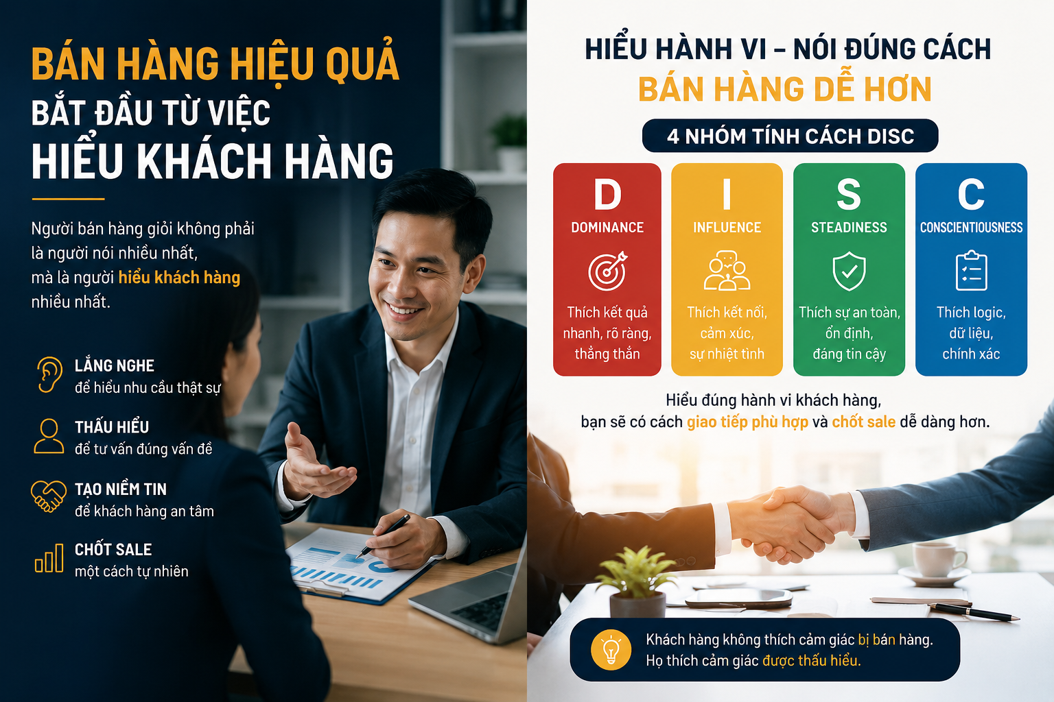 Bán hàng hiệu quả nhờ thấu hiểu khách hàng và DISC