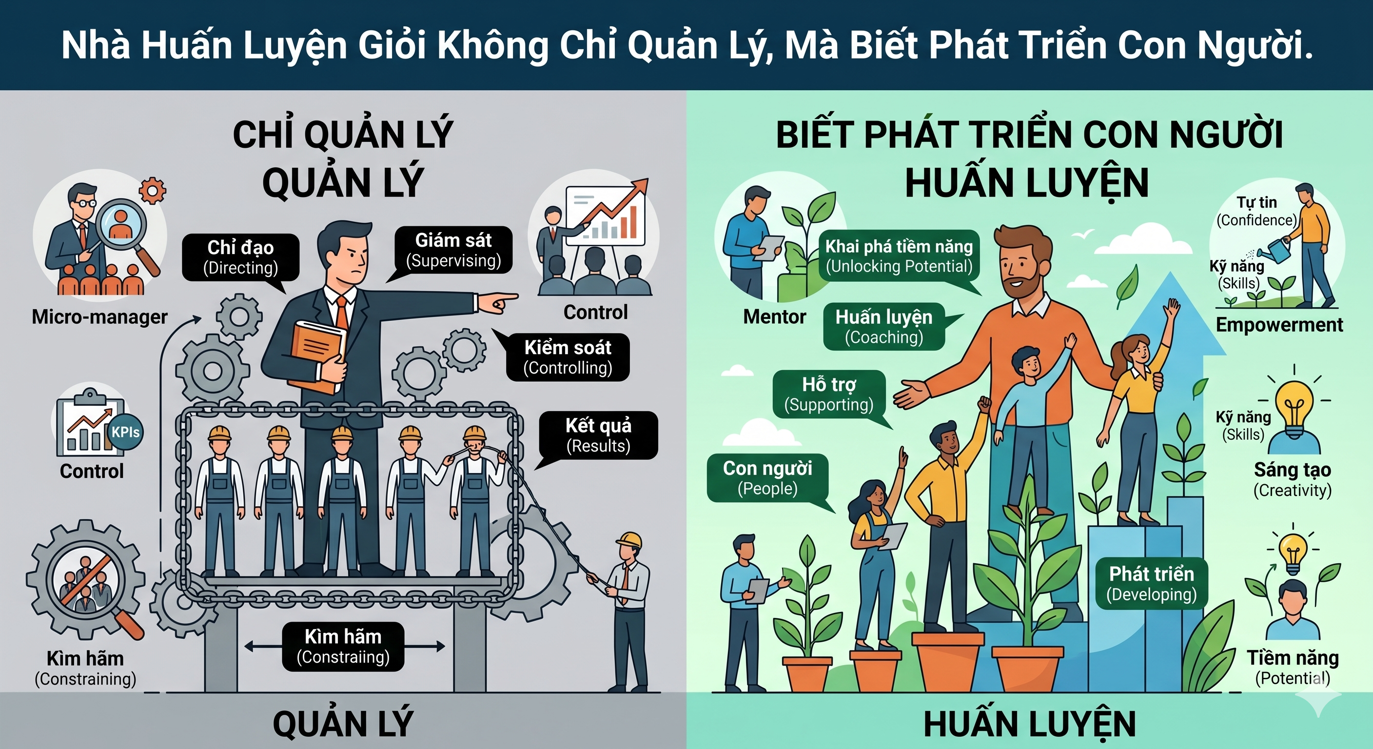Nhà Huấn Luyện Giỏi Không Chỉ Quản Lý, Mà Biết Phát Triển Con Người