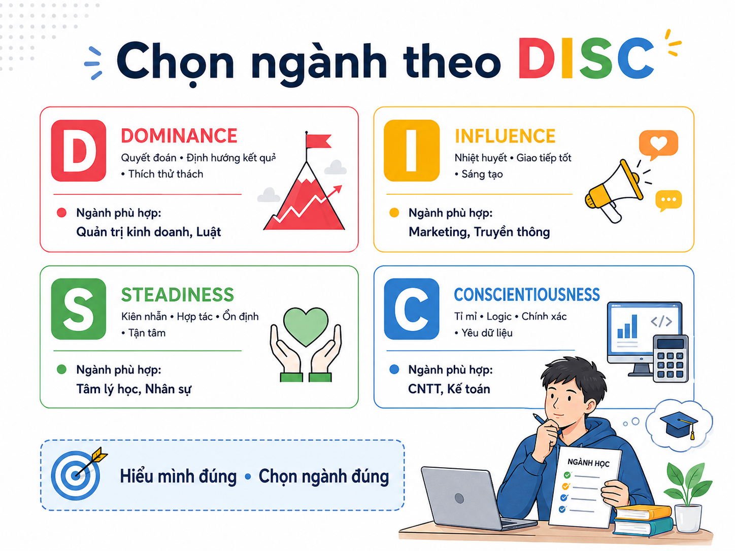 Test nhanh bạn phù hợp ngành nào