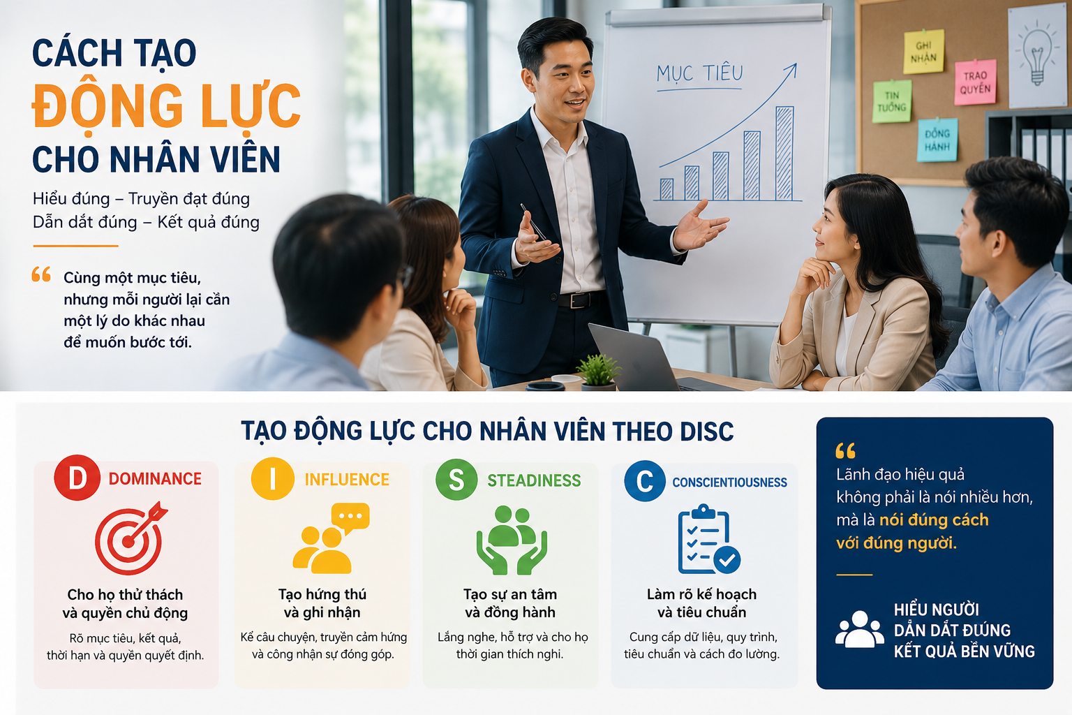 Tạo động lực cho nhân viên theo DISC