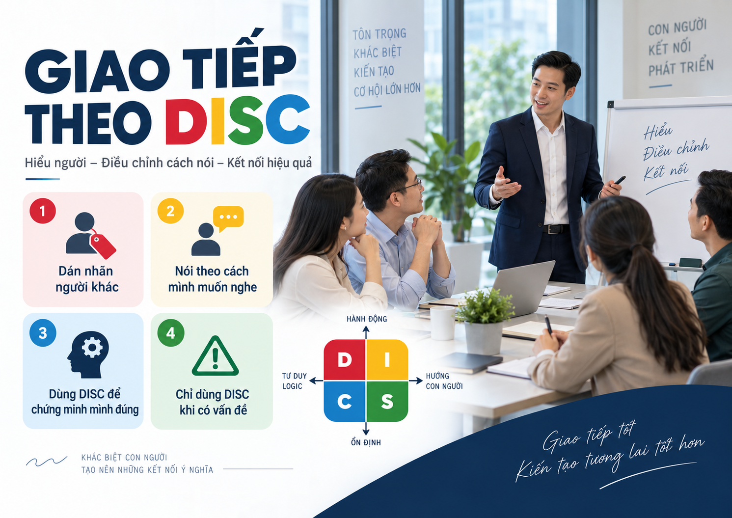 Giao Tiếp Theo DISC: 4 Sai Lầm Khiến Bạn Hiểu Người Mà Vẫn Khó Kết Nối