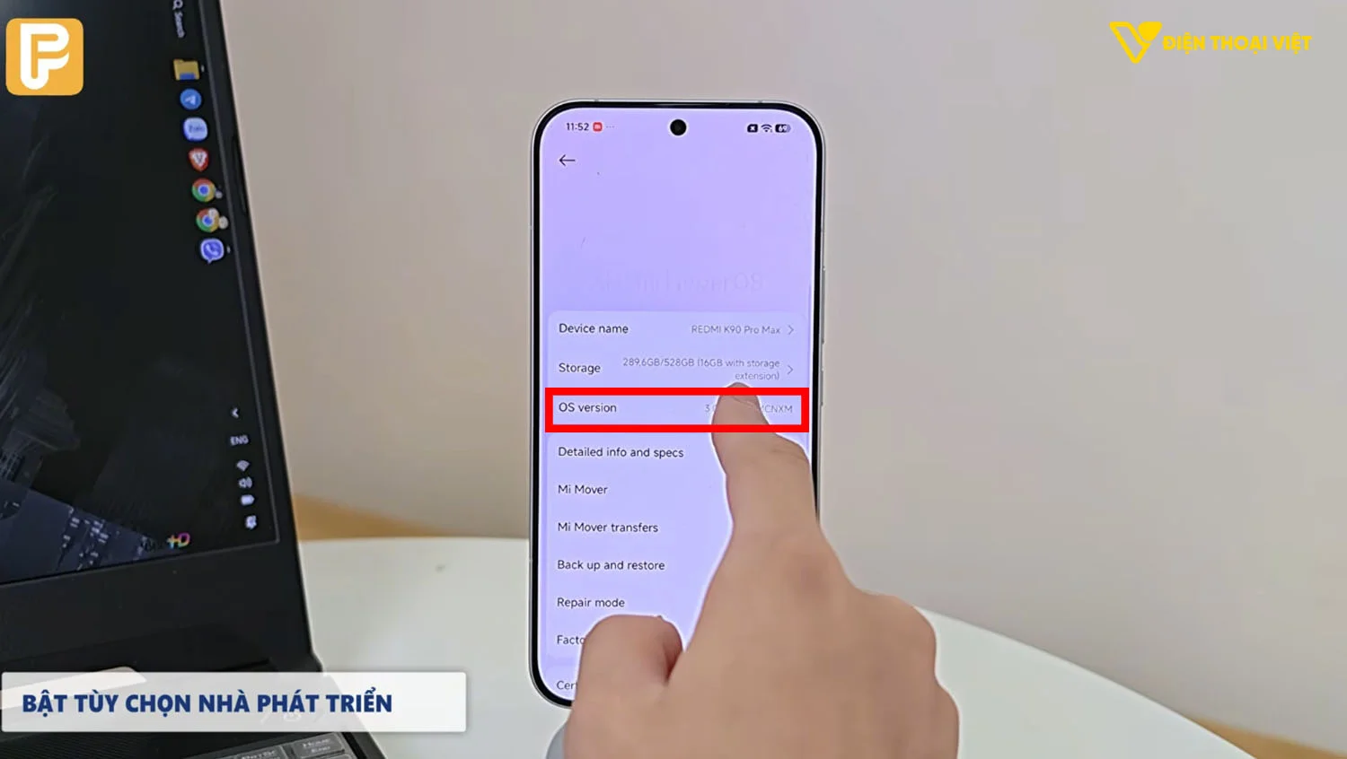 Bật tùy chọn nhà phát triển