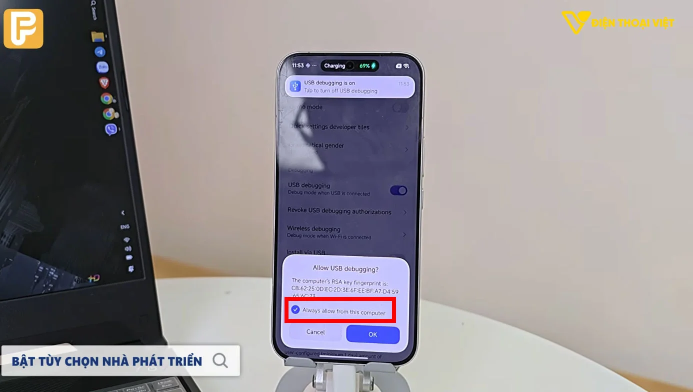 Kết nối với máy vi tính