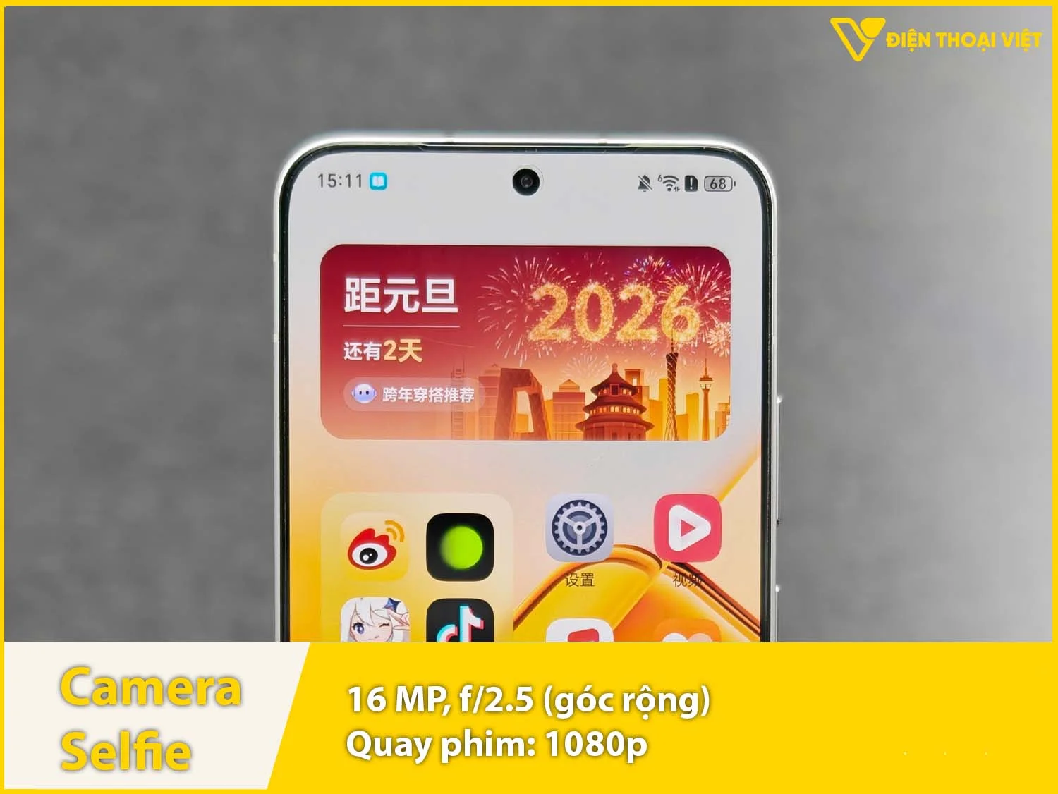 Camera trước 16MP & Quay video 1080p