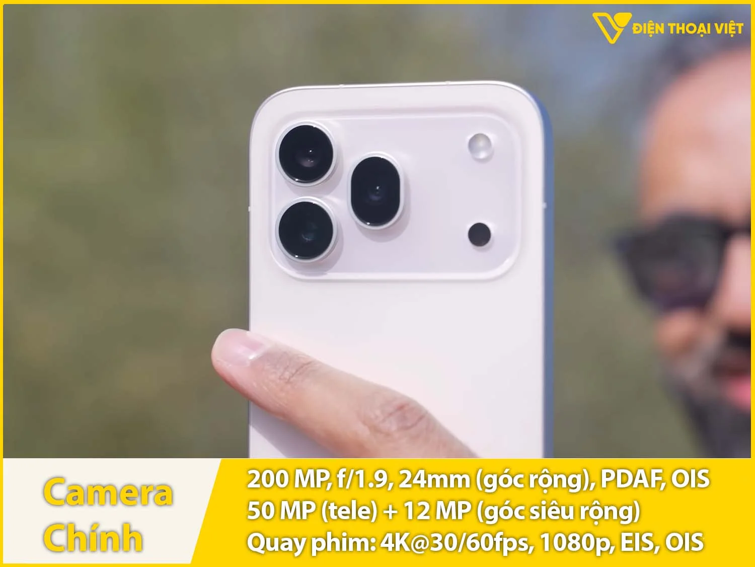Camera sau 200MP + Góc rộng 12MP + Tele 50MP