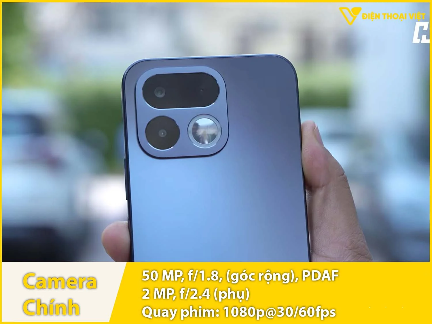 Camera sau 50MP + Phụ 2MP & Quay video 1080p