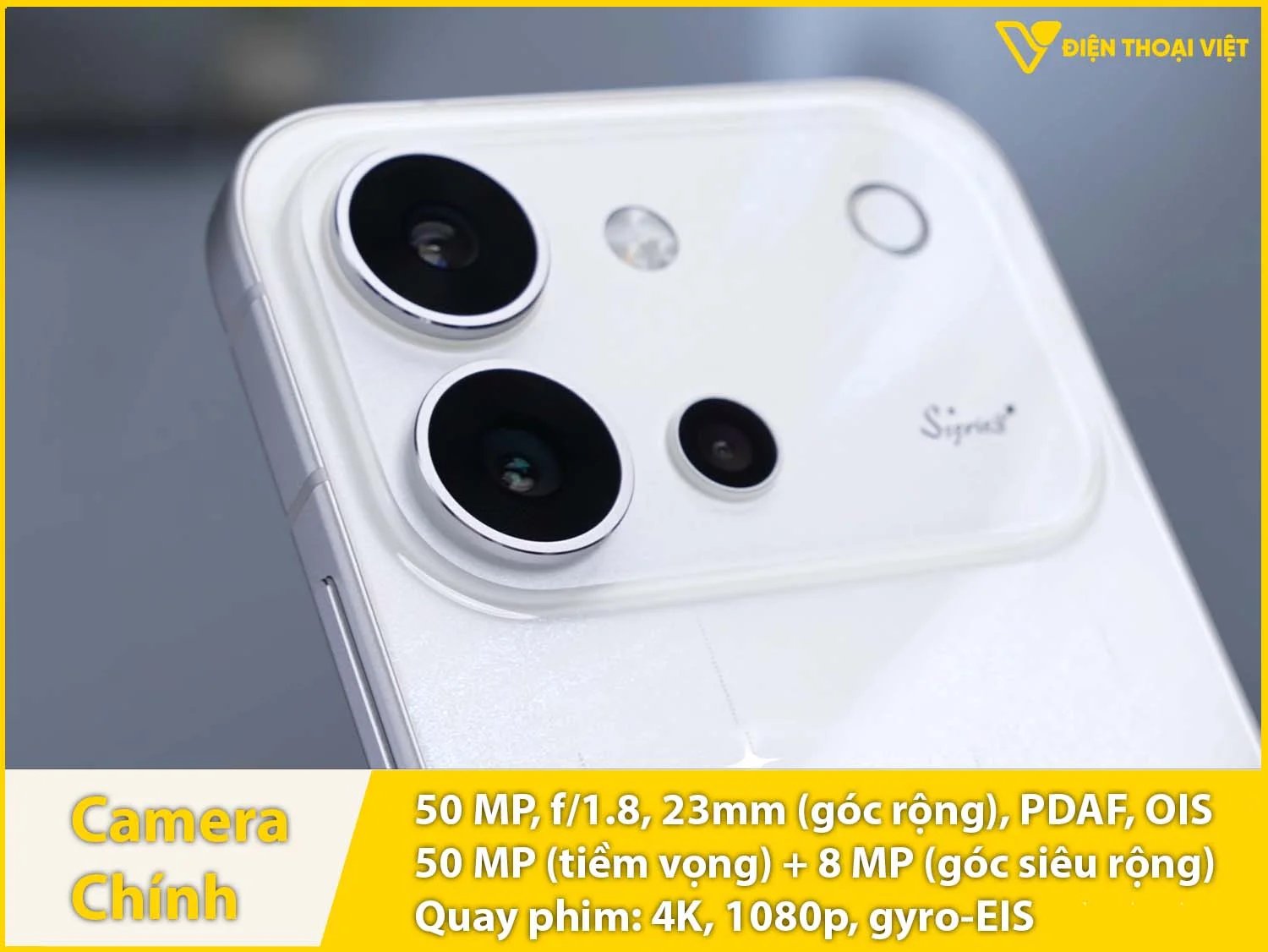 Camera sau 50MP + Tiềm vọng 50MP + Siêu rộng 8MP & Quay video 4K