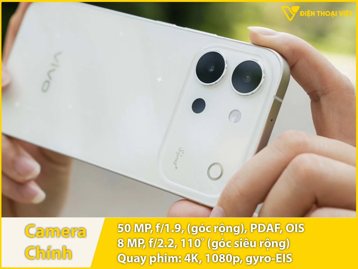 Camera sau 50MP + Góc rộng 8MP & Quay video 4K